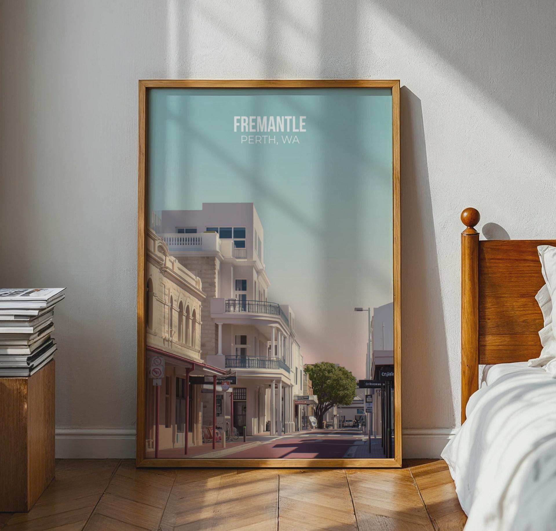 Fremantle Perth WA Travel Poster Wall Art Print - Travel Wall Art