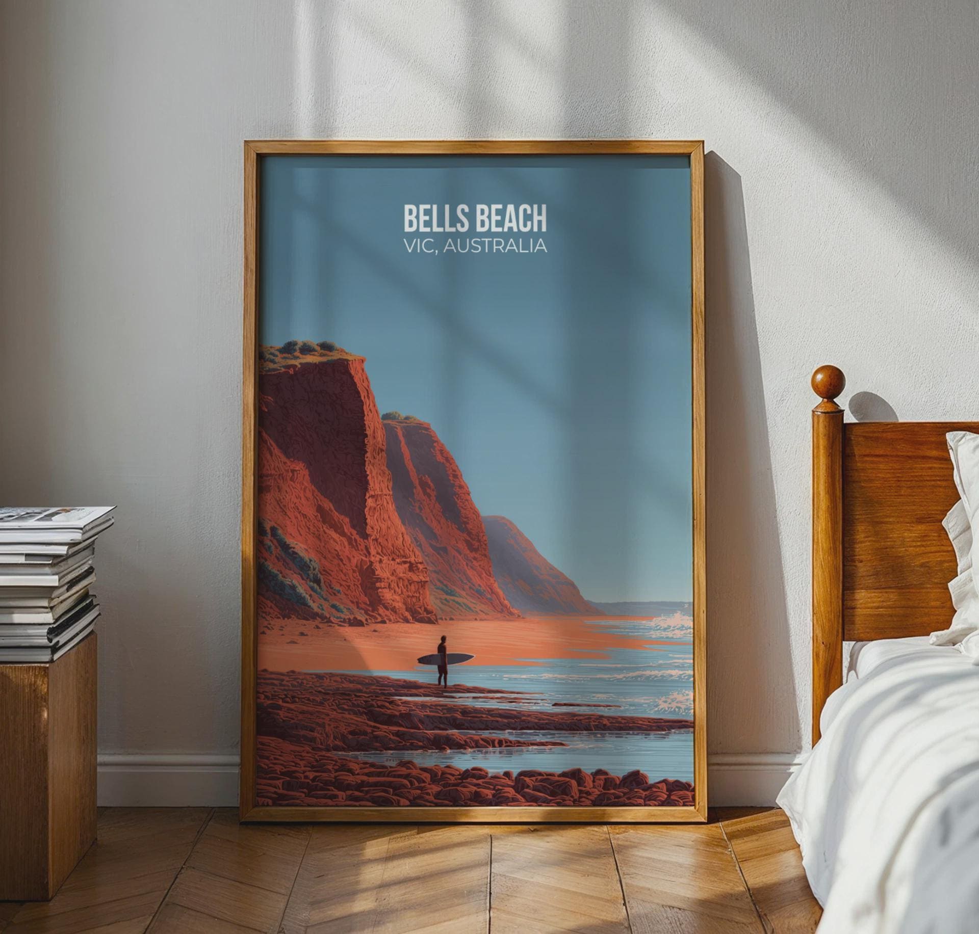 Bells Beach Vic Australia Coastal Poster Art Print - Travel Wall Art