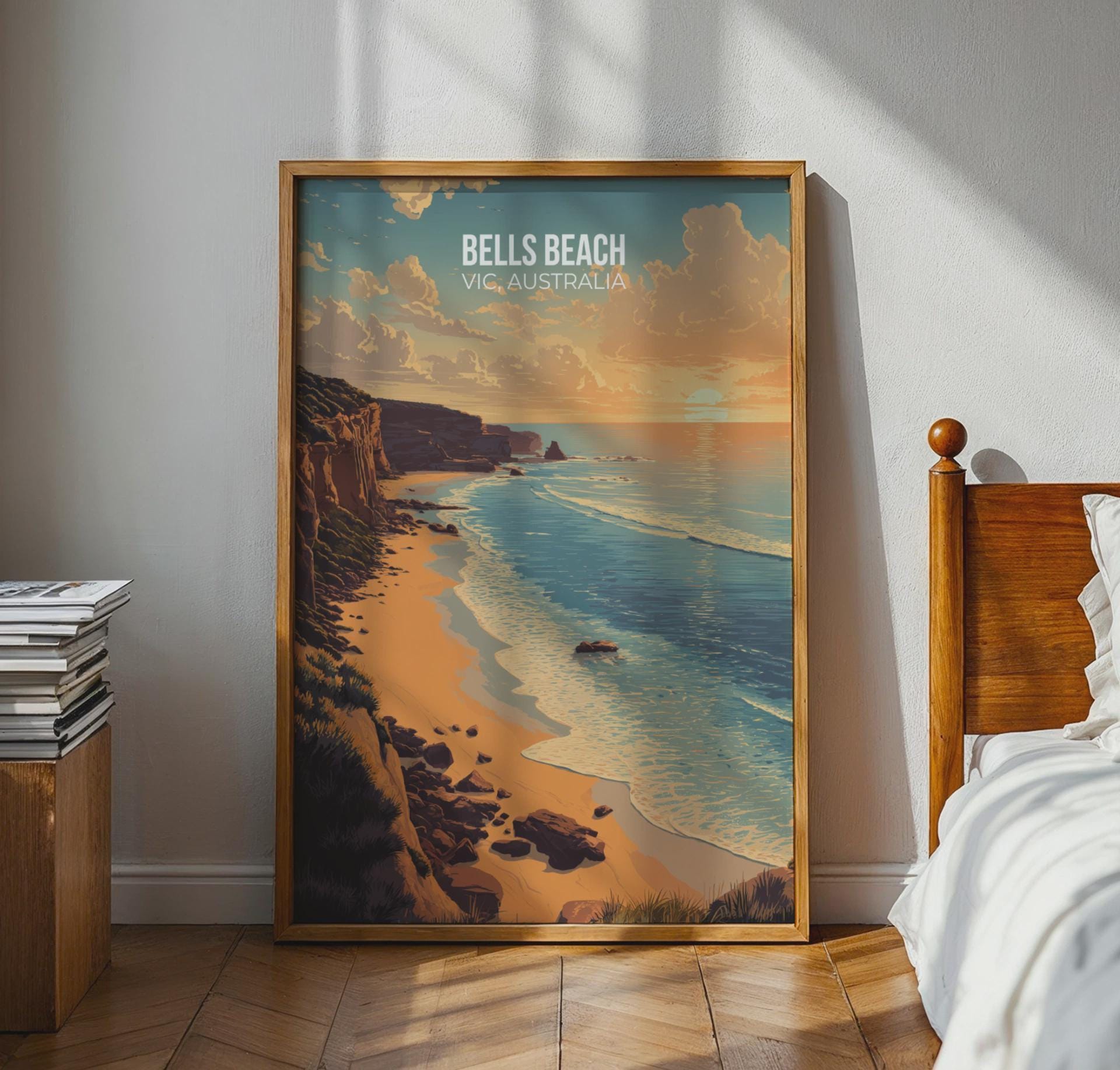 Bells Beach Victoria Australia Poster Art Print Scenic Coastal Landscape - Travel Wall Art