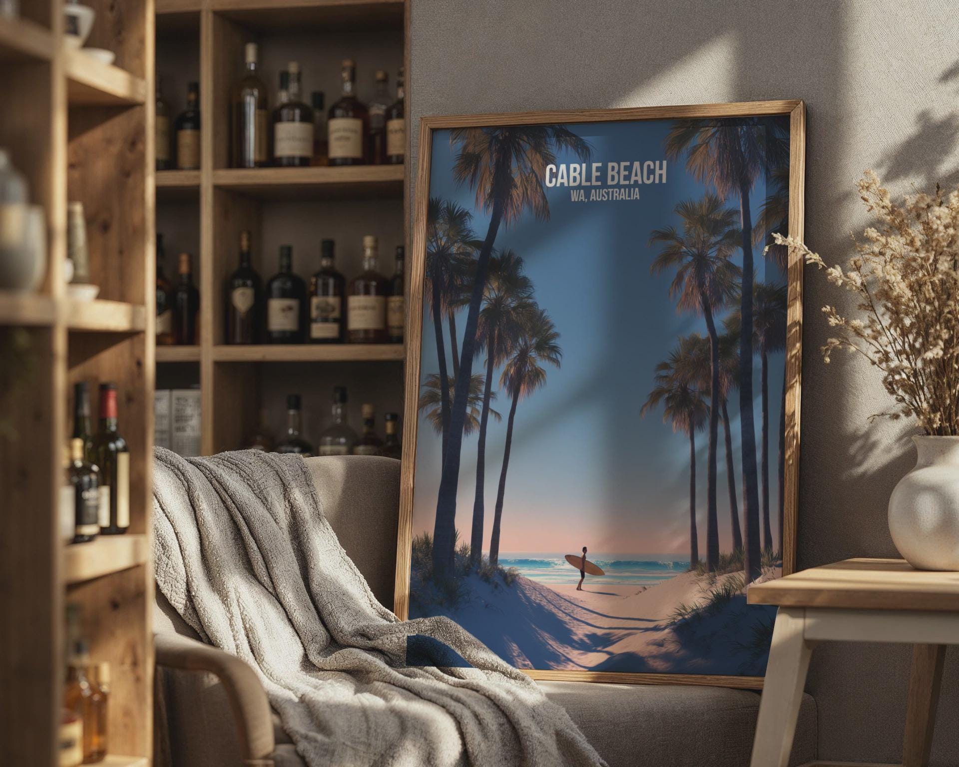 Cable Beach Wall Art Print Surfer Beach Scene Australia - Travel Wall Art