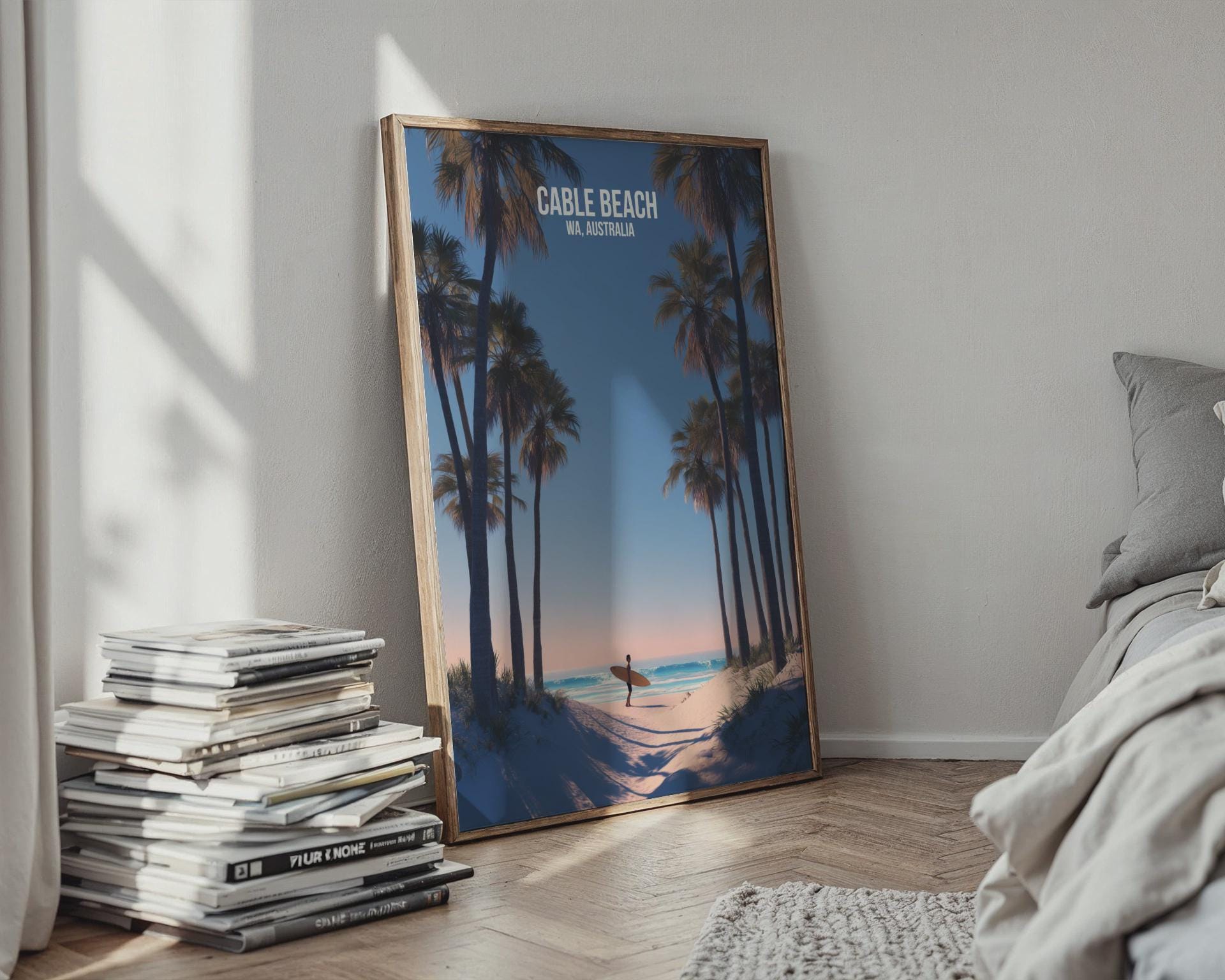 Cable Beach Wall Art Print Surfer Beach Scene Australia - Travel Wall Art