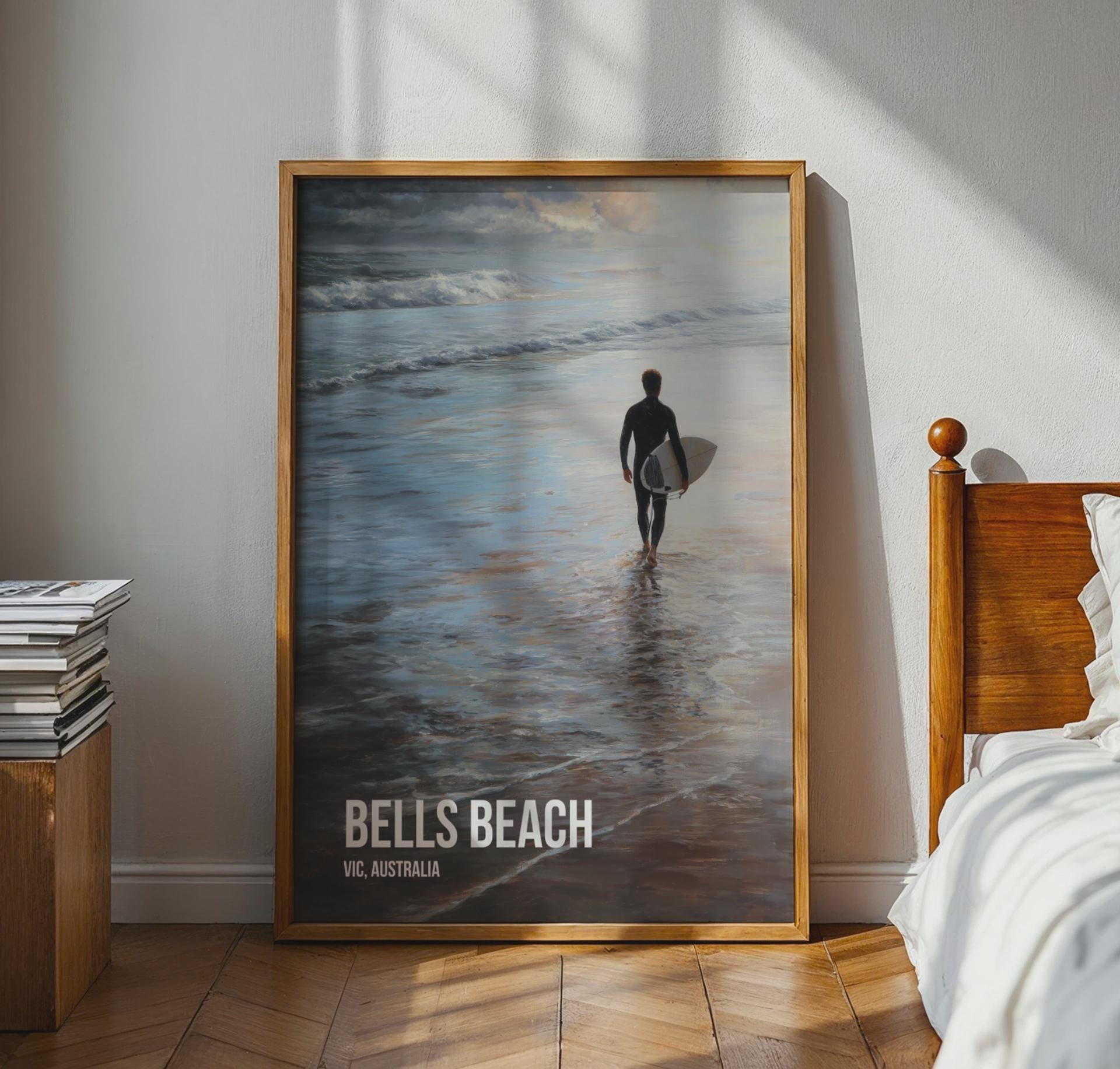 Bells Beach VIC Australia Surfing Poster Wall Art - Travel Wall Art