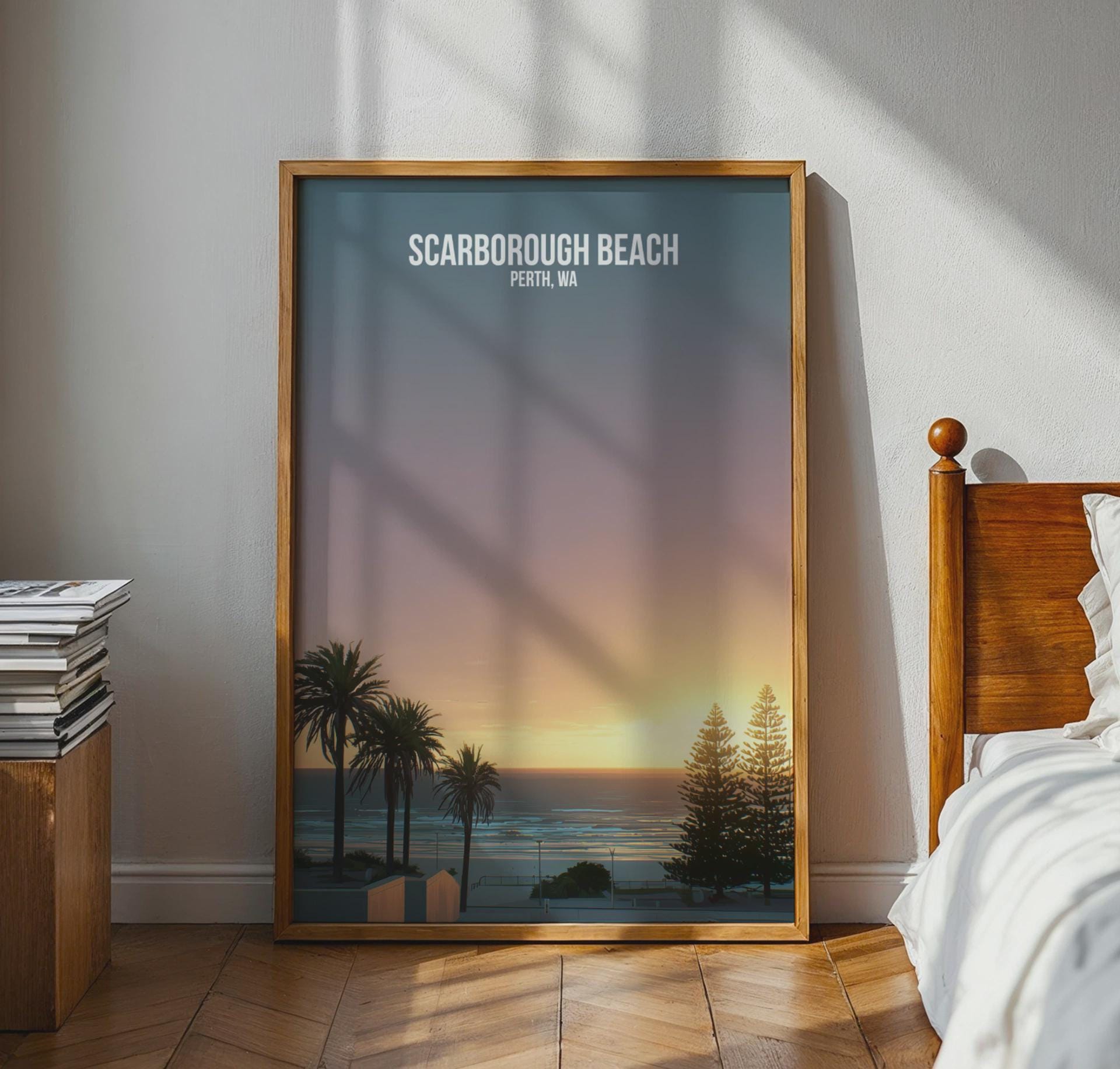 Scarborough Beach Wall Art Perth Sunset Poster - Travel Wall Art