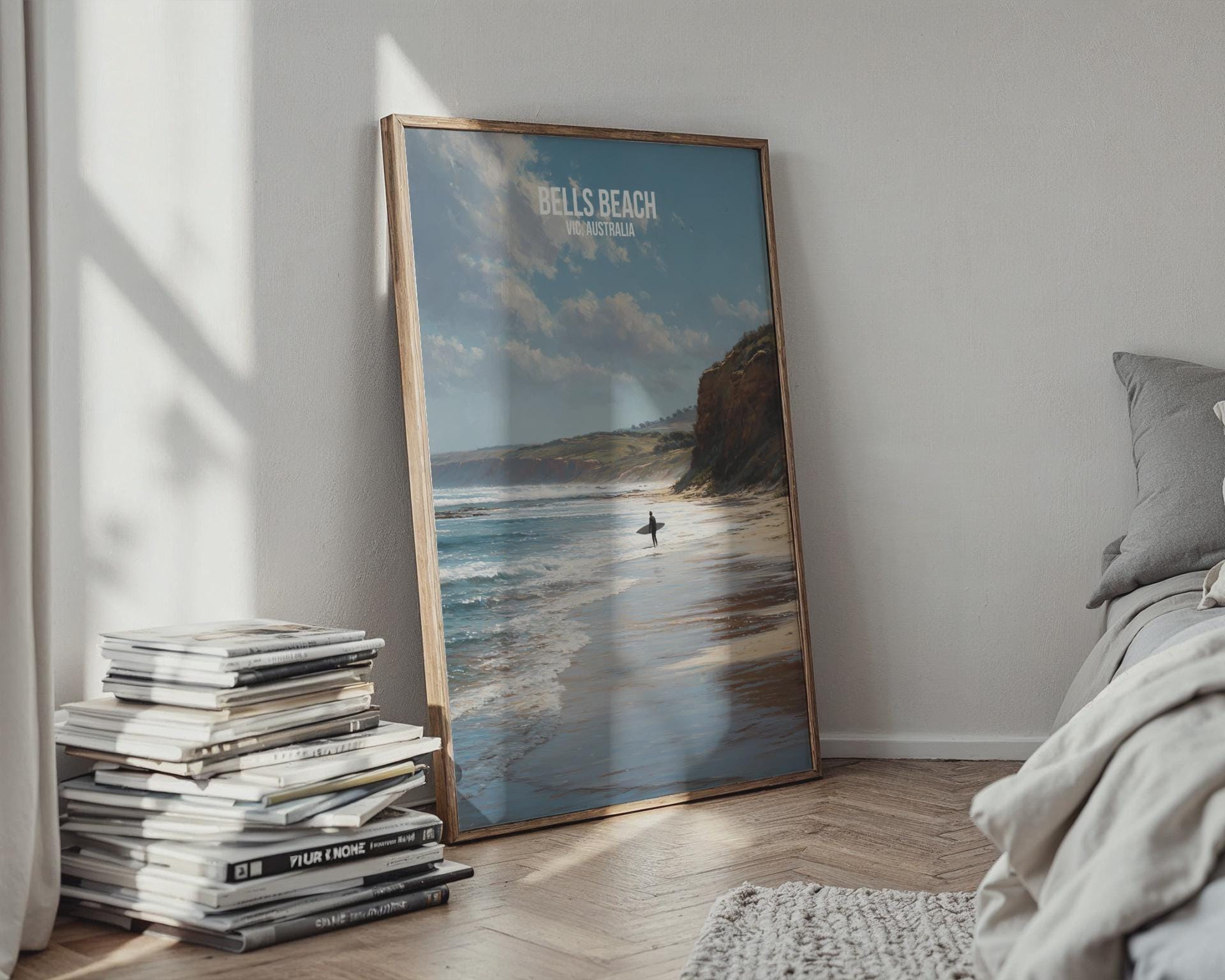 Bells Beach VIC Australia Surfing Poster - Travel Wall Art