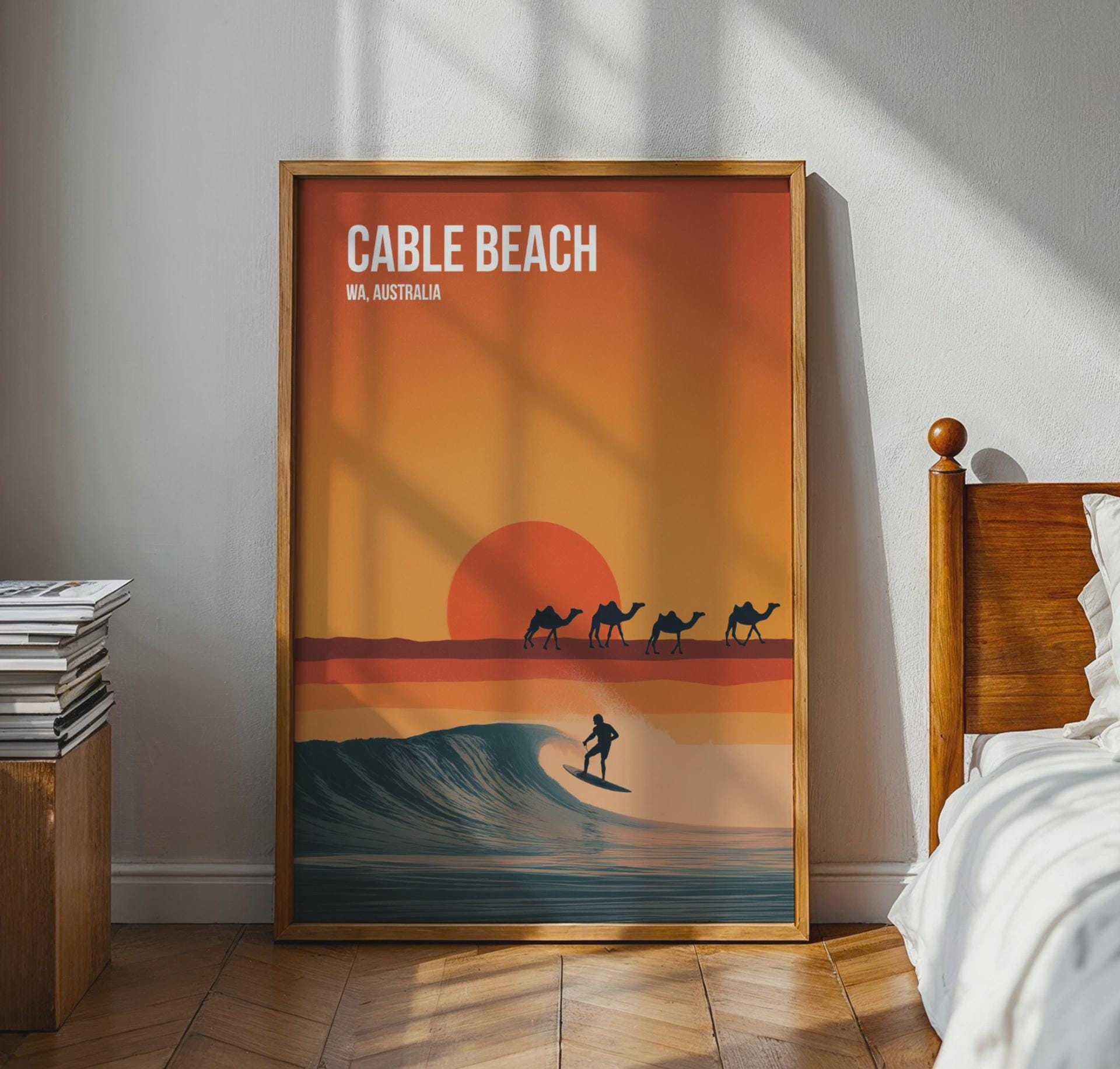 Cable Beach Surf Print WA Australia Poster Wall Art - Travel Wall Art