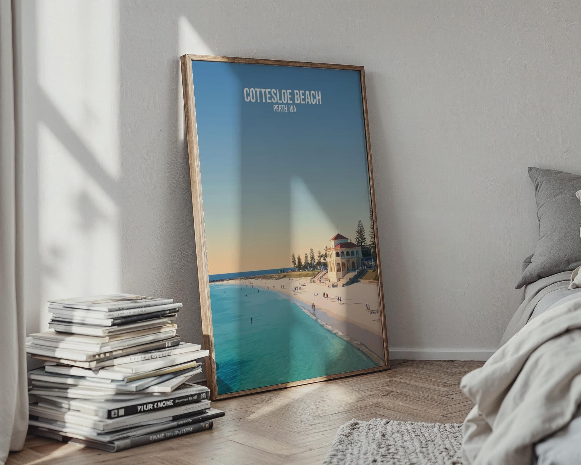 Cottesloe Beach Perth WA Poster Art Print - Travel Wall Art