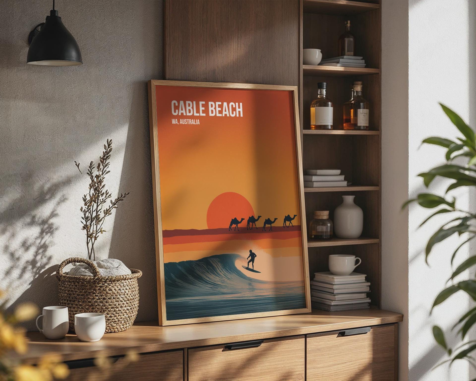 Cable Beach Surf Print WA Australia Poster Wall Art - Travel Wall Art