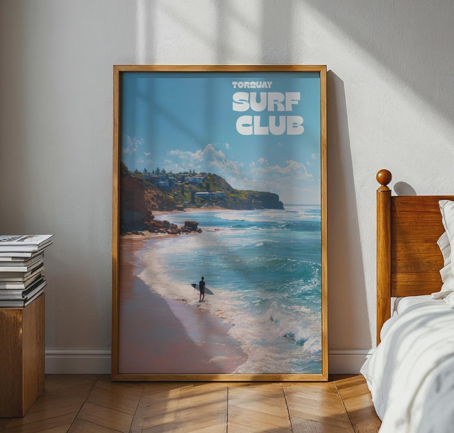 Torquay Surf Club Poster Coastal Wall Art - Travel Wall Art