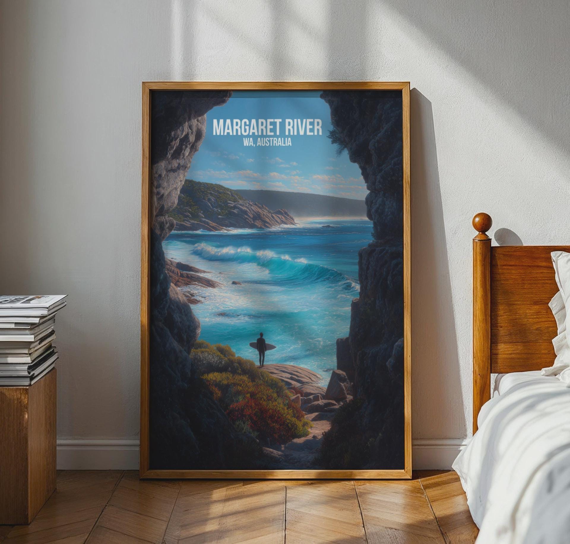Margaret River Surf Art Print Wall Art Australia Coastal Landscape - Travel Wall Art