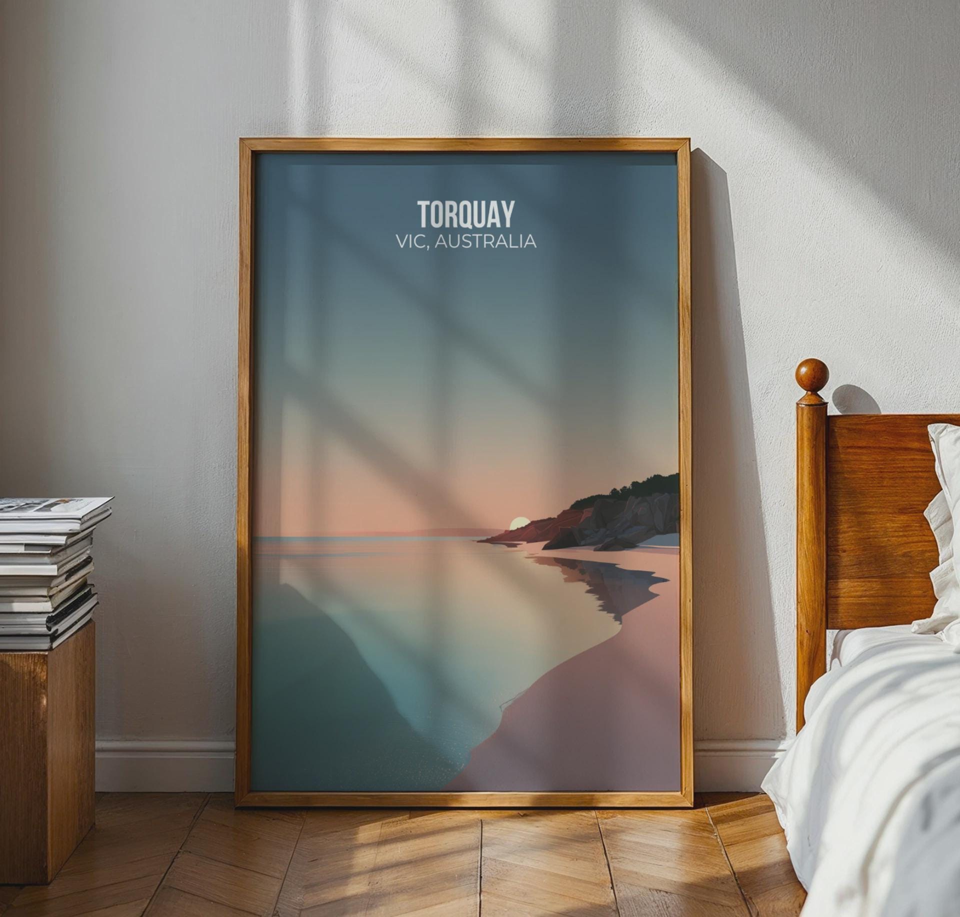 Torquay Beach Poster VIC Australia Art Print - Travel Wall Art