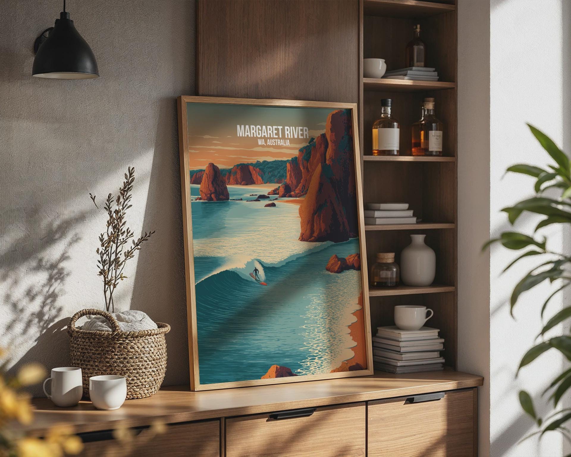 Margaret River Surf Art Print WA Australia Poster Coastal Wall Art - Travel Wall Art