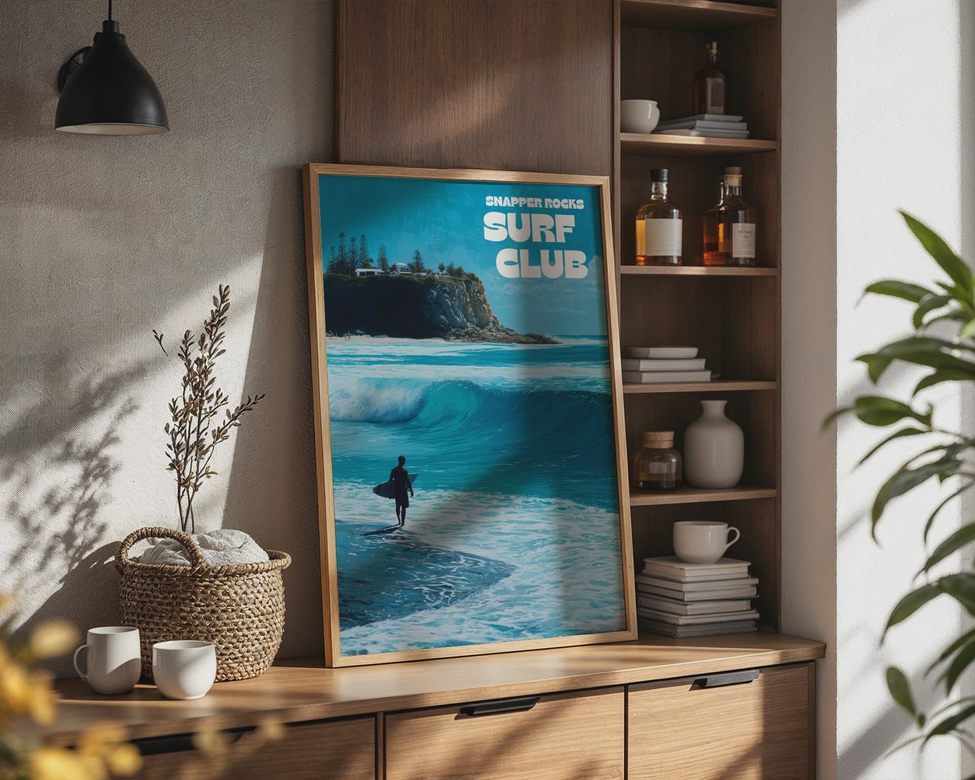 Snapper Rocks Surf Club Wall Art Surfing Landscape Poster - Travel Wall Art