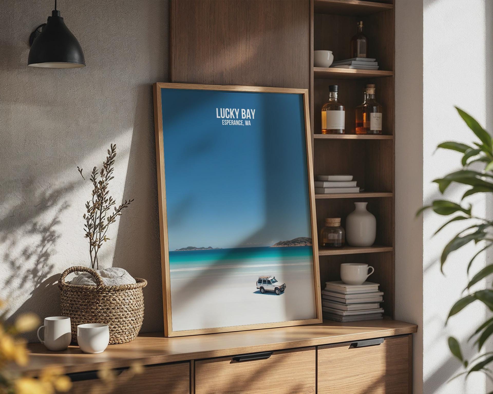 Lucky Bay Esperance WA Beach Print Poster Wall Art - Travel Wall Art