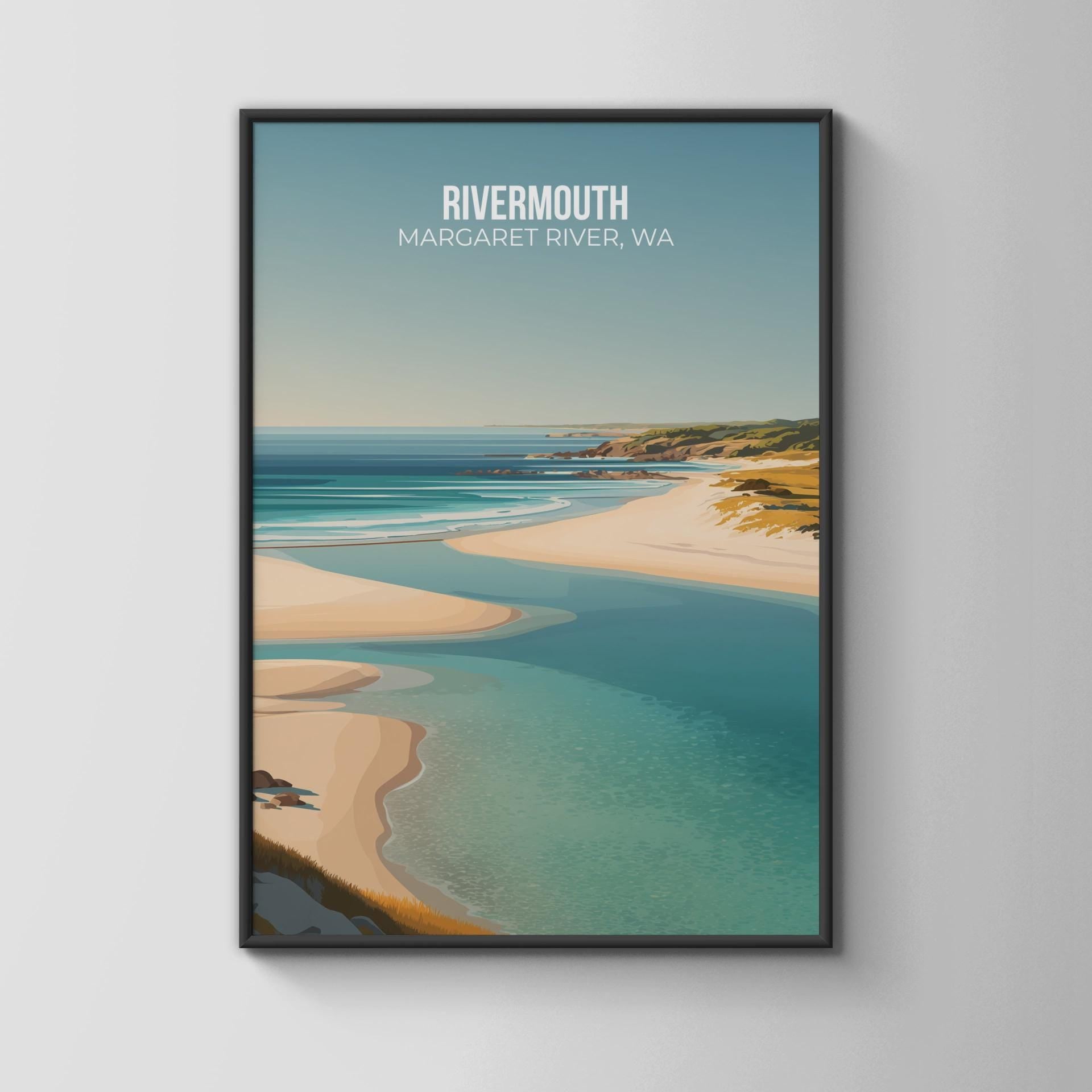 Rivermouth Margaret River Wall Art Poster - Travel Wall Art