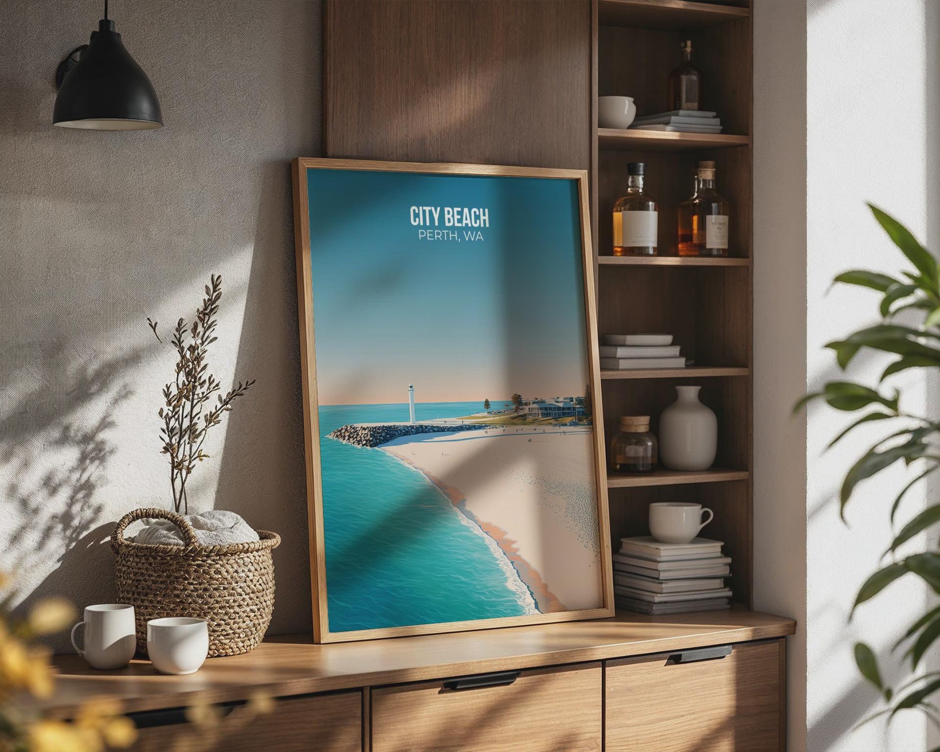 City Beach Perth WA Art Print Seaside Coastal Wall Art - Travel Wall Art
