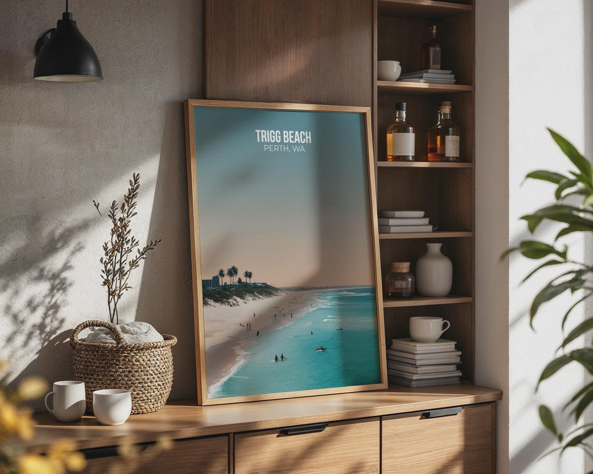 Trigg Beach Perth WA Poster Coastal Wall Art Print - Travel Wall Art