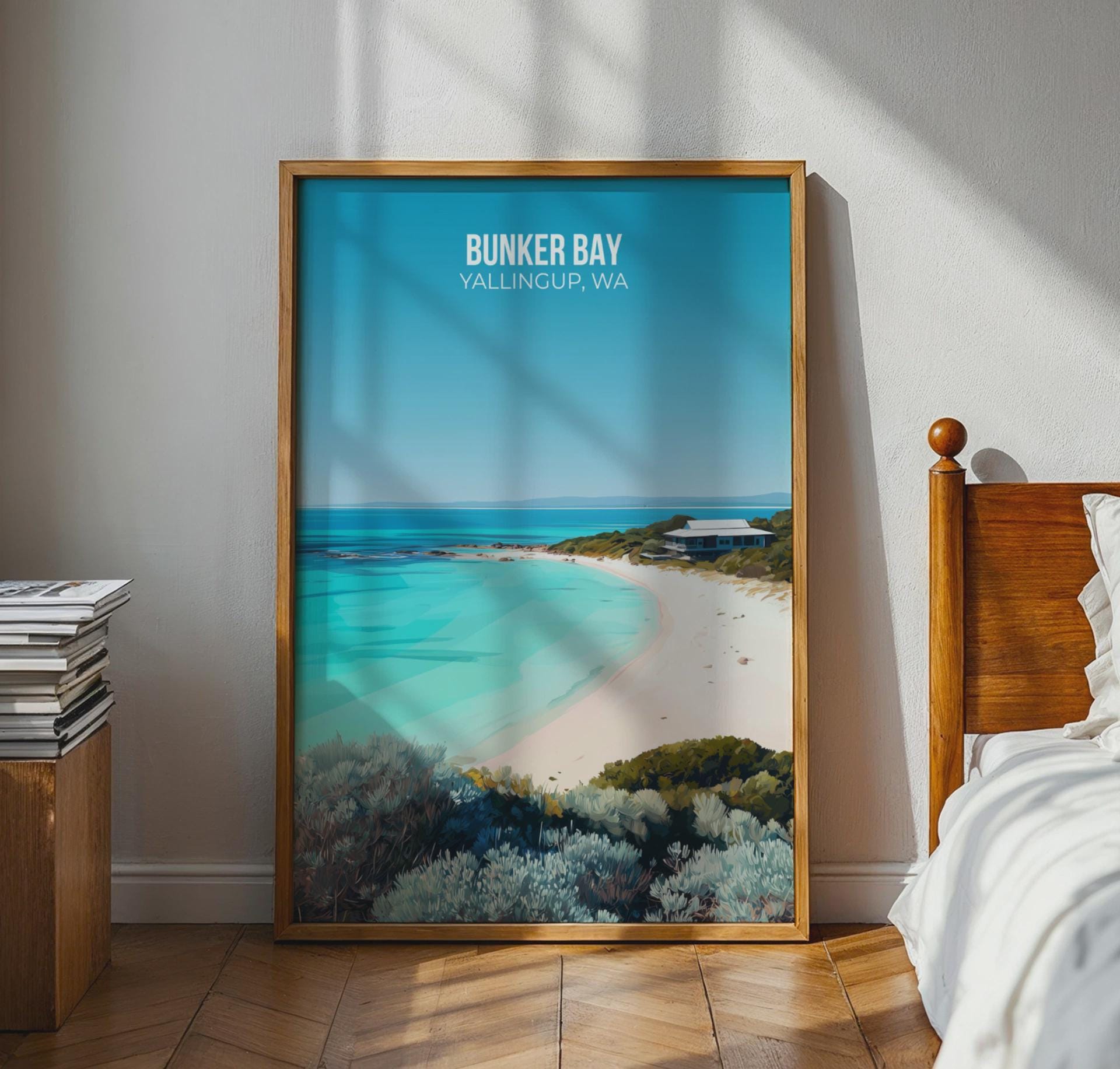 Bunker Bay Yallingup WA Coastal Poster Art Print - Travel Wall Art