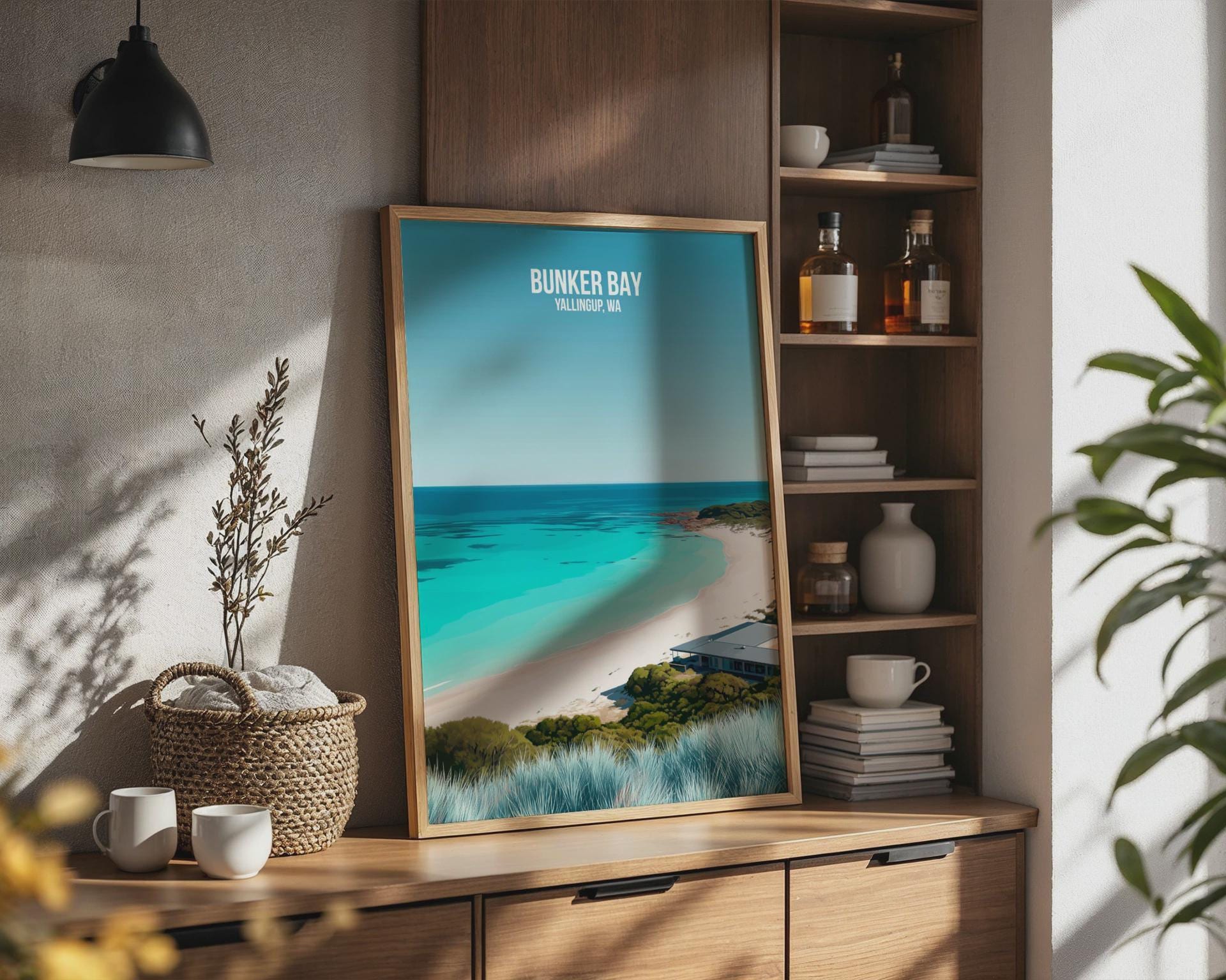 Bunker Bay Beach Poster Yallingup Ocean Art Print Wall Art - Travel Wall Art
