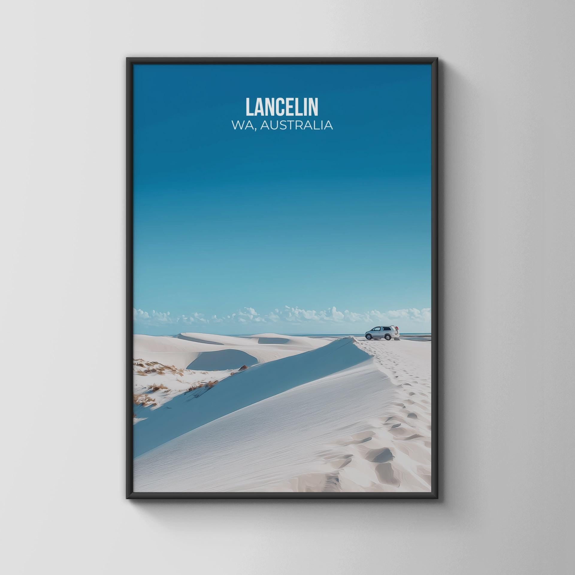 Lancelin Travel Poster Wall Art WA Australia Landscape Print - Travel Wall Art