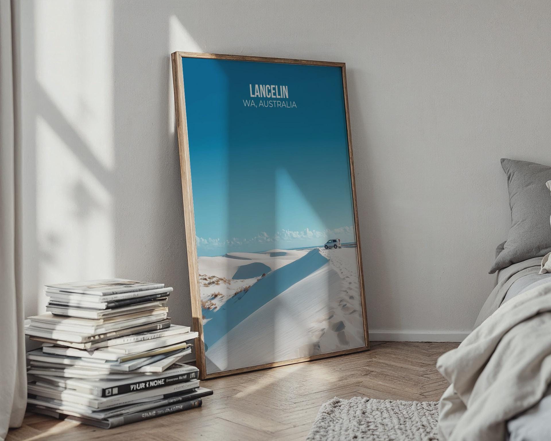 Lancelin Travel Poster Wall Art WA Australia Landscape Print - Travel Wall Art