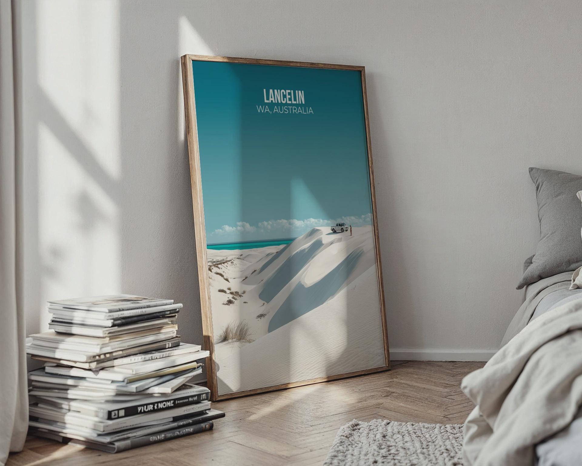 Lancelin WA Australia Travel Poster Print Wall Art - Travel Wall Art