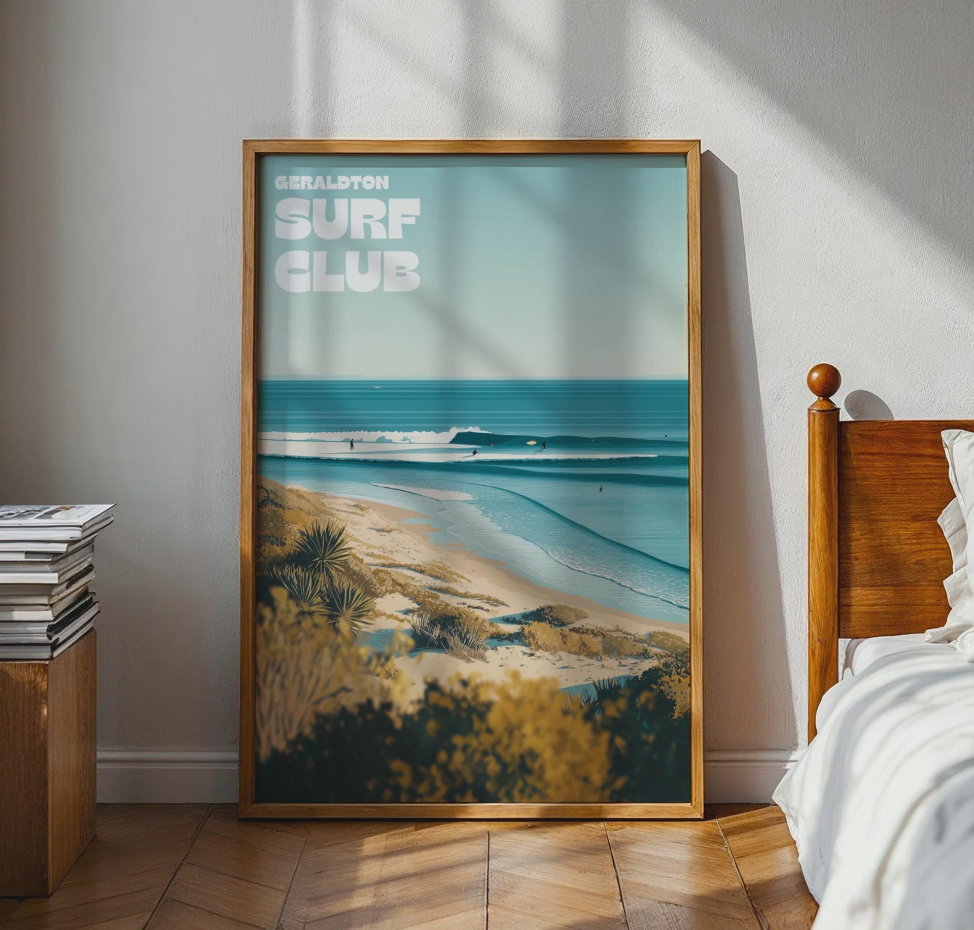 Geraldton Surf Club Poster Coastal Wall Art - Travel Wall Art