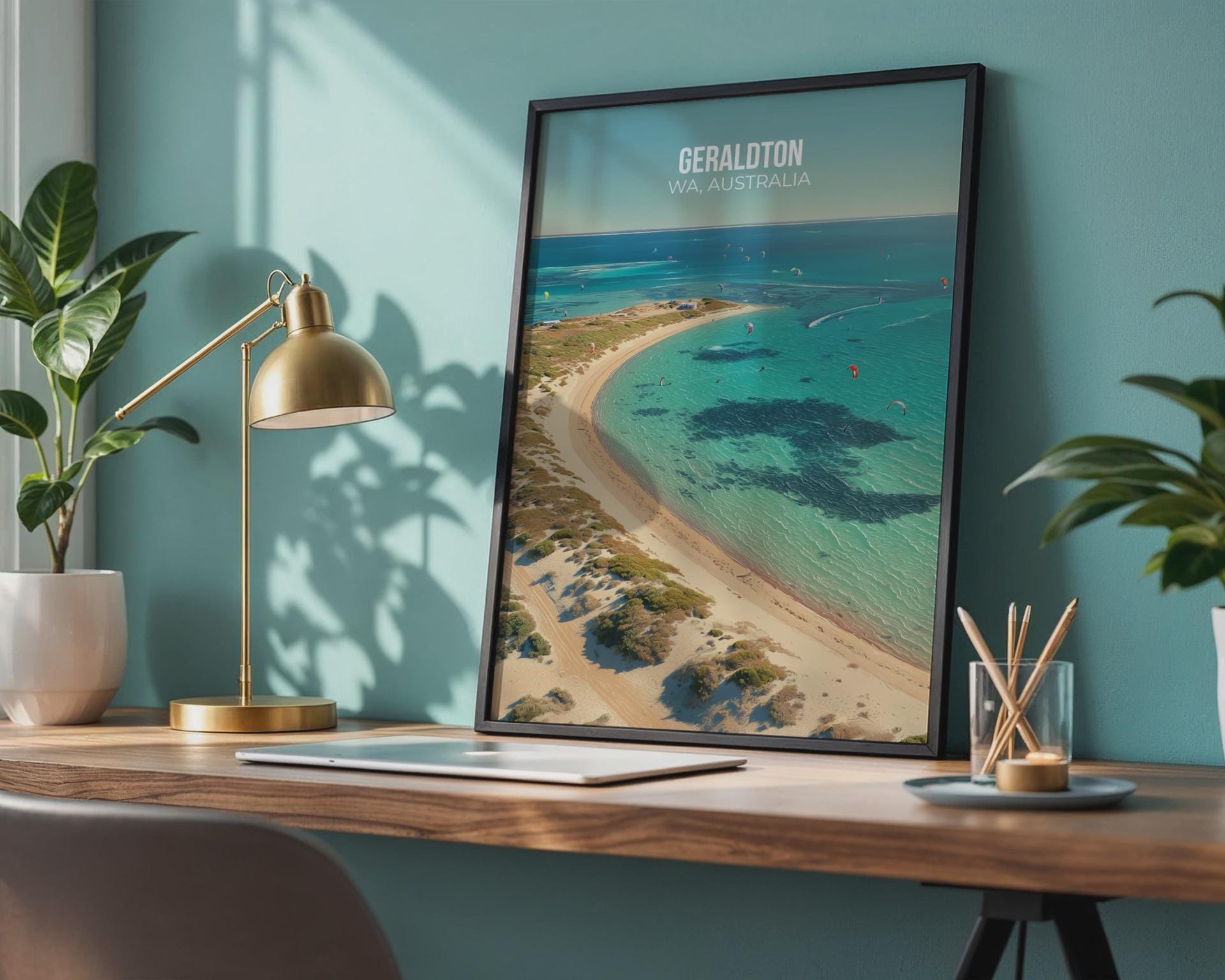 Geraldton WA Australia Beach Poster Art Print - Travel Wall Art