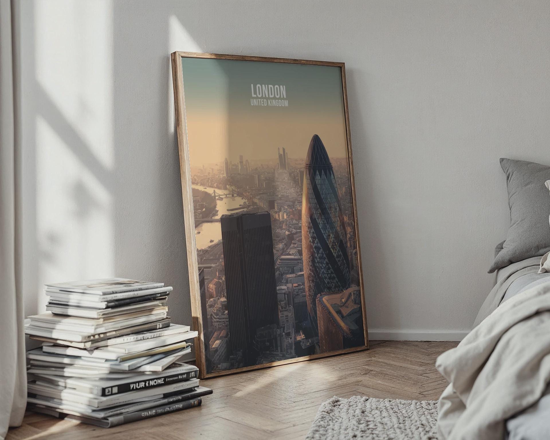London United Kingdom Art Print Cityscape Poster - Travel Wall Art