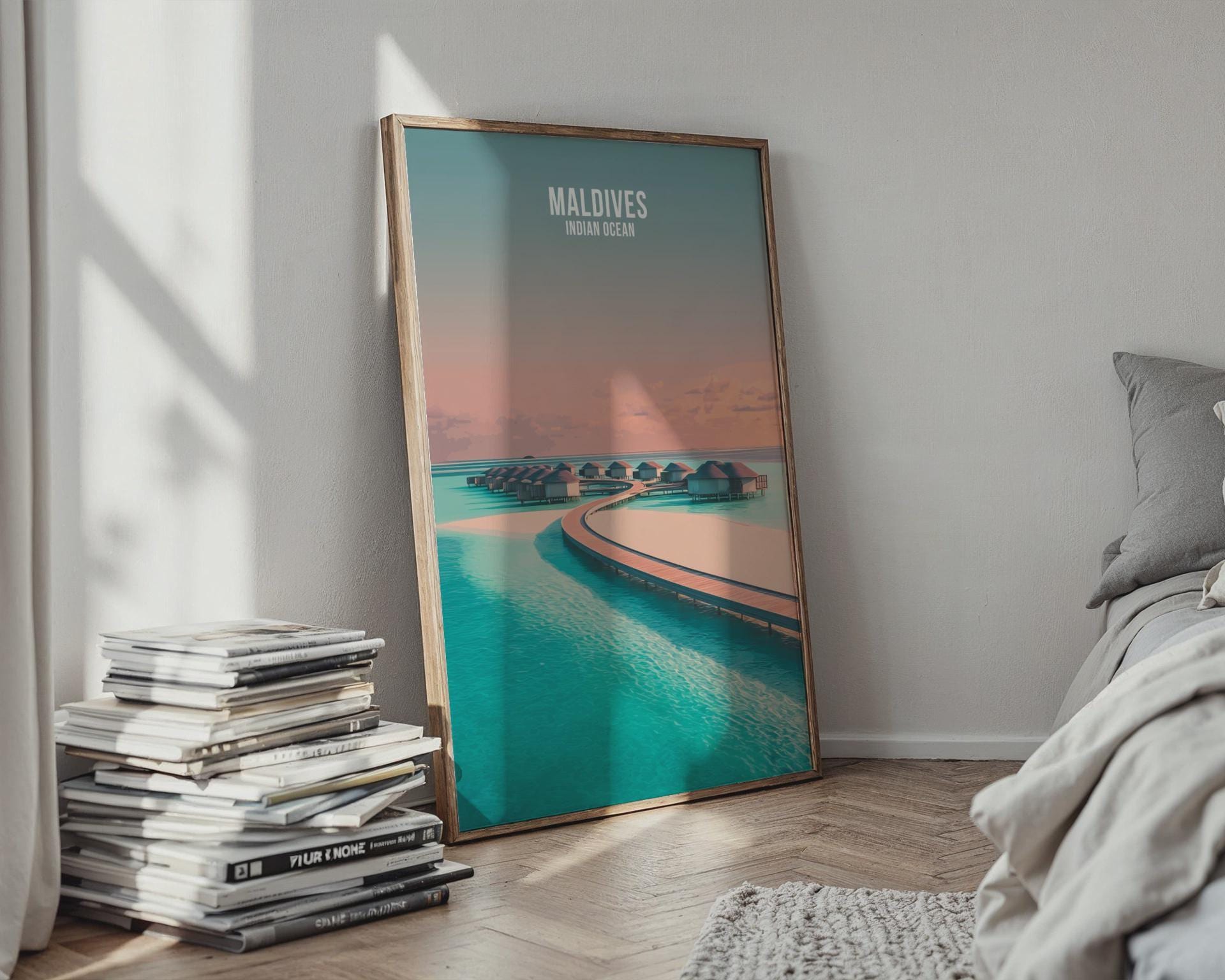 Maldives Indian Ocean Coastal Wall Art Print - Travel Wall Art