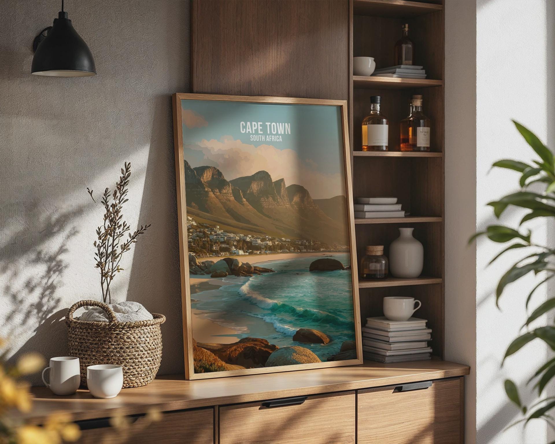 Cape Town South Africa Beach Scene Wall Art Print - Travel Wall Art