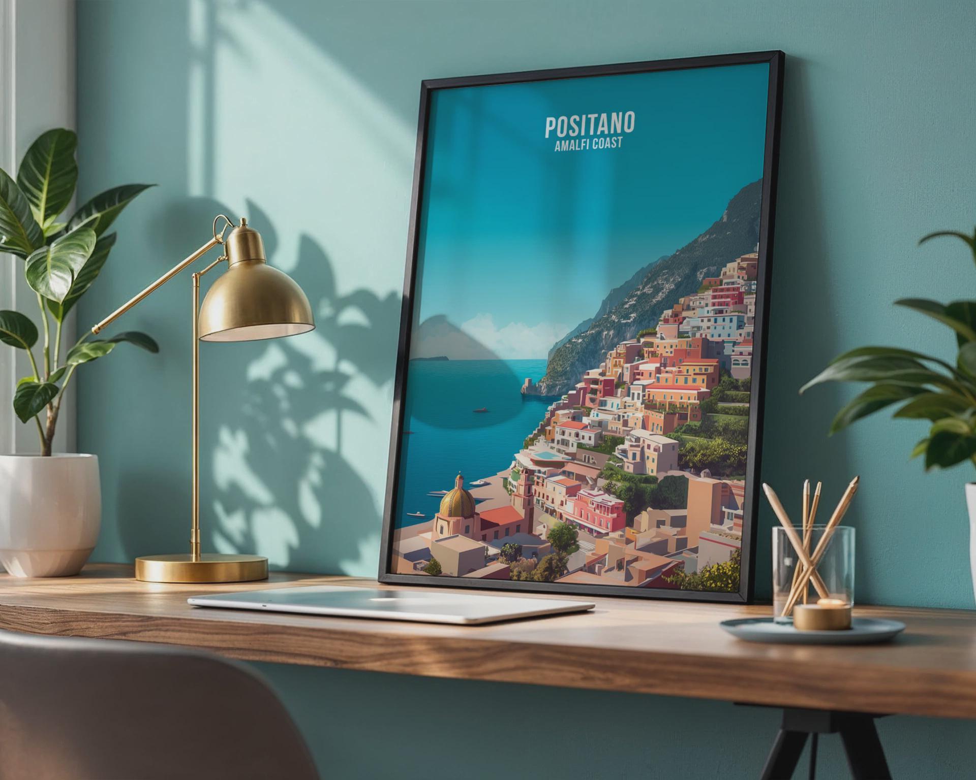 Positano Amalfi Coast Wall Art Poster Print - Travel Wall Art