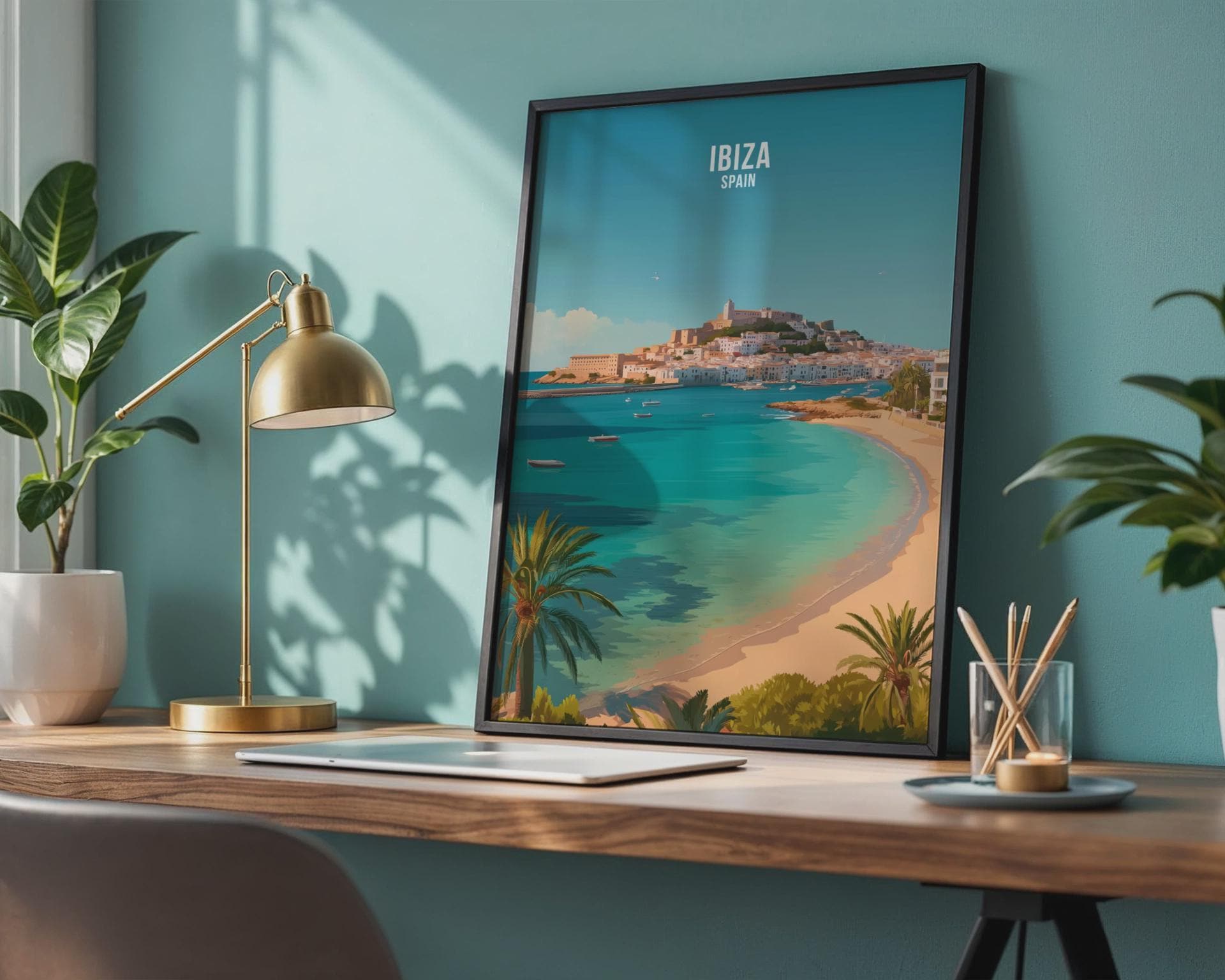 Ibiza Spain 3D Wall Art Print Coastal Landscape Poster - Travel Wall Art
