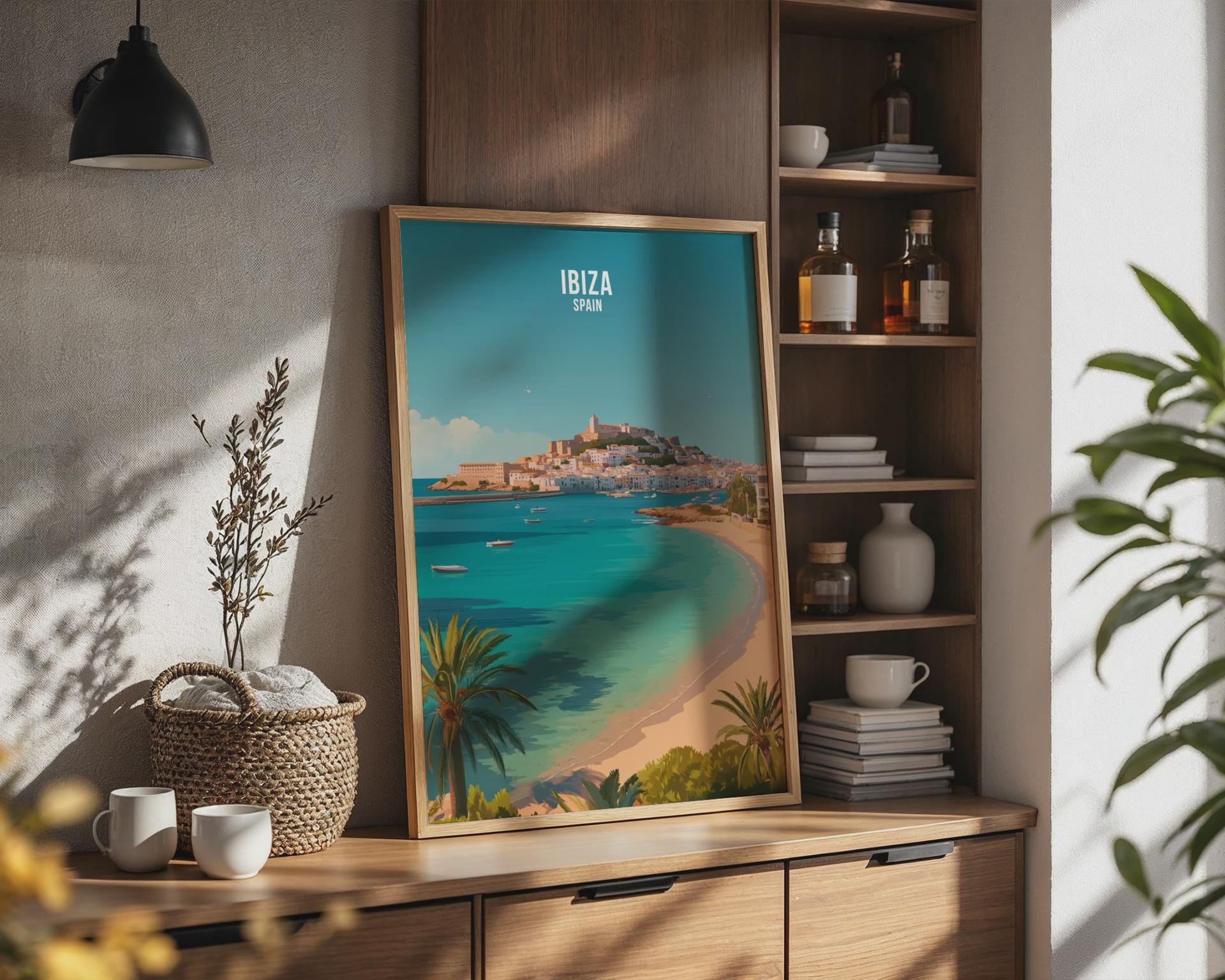 Ibiza Spain 3D Wall Art Print Coastal Landscape Poster - Travel Wall Art