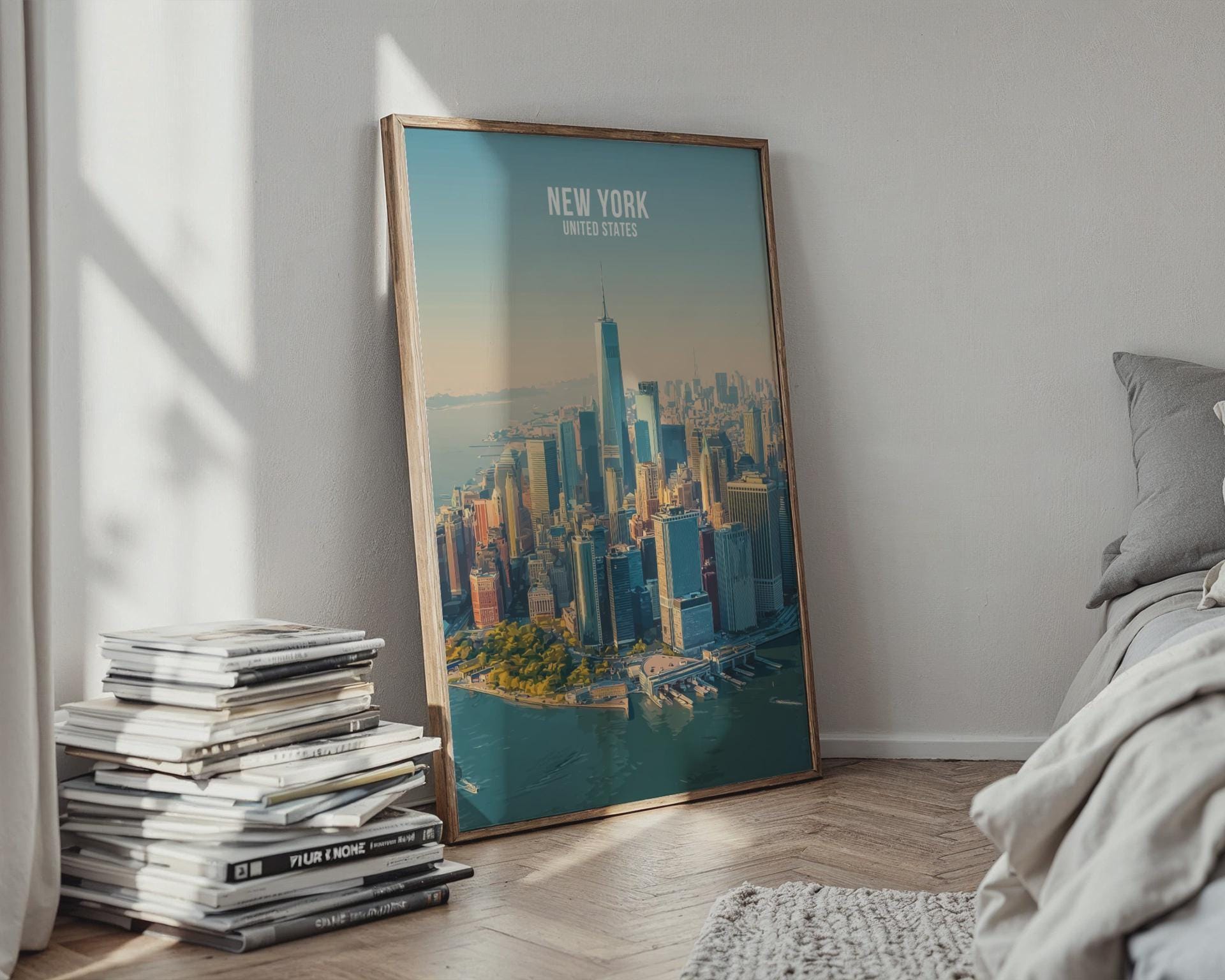New York City Aerial View Wall Art Print - Travel Wall Art