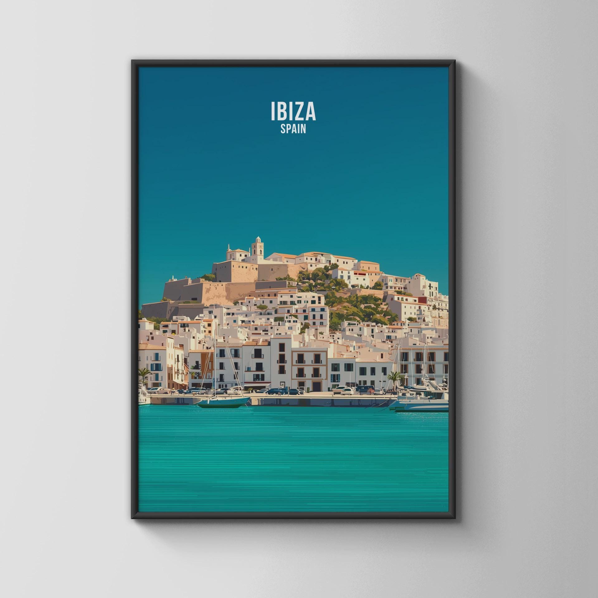 Ibiza Spain Travel Poster Wall Art Print - Travel Wall Art