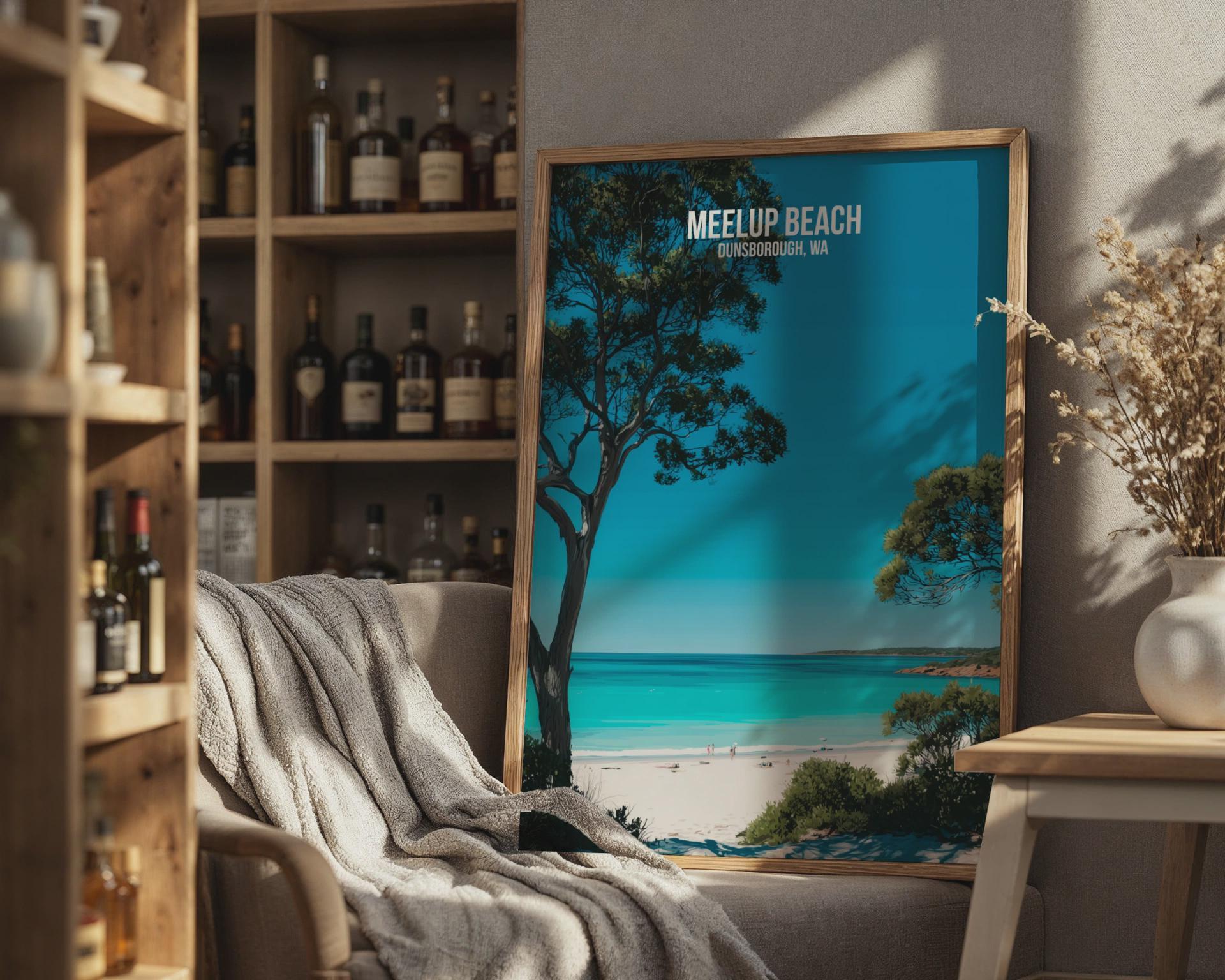 Meelup Beach Wall Art Dunsborough Coastal Print Landscape Poster - Travel Wall Art