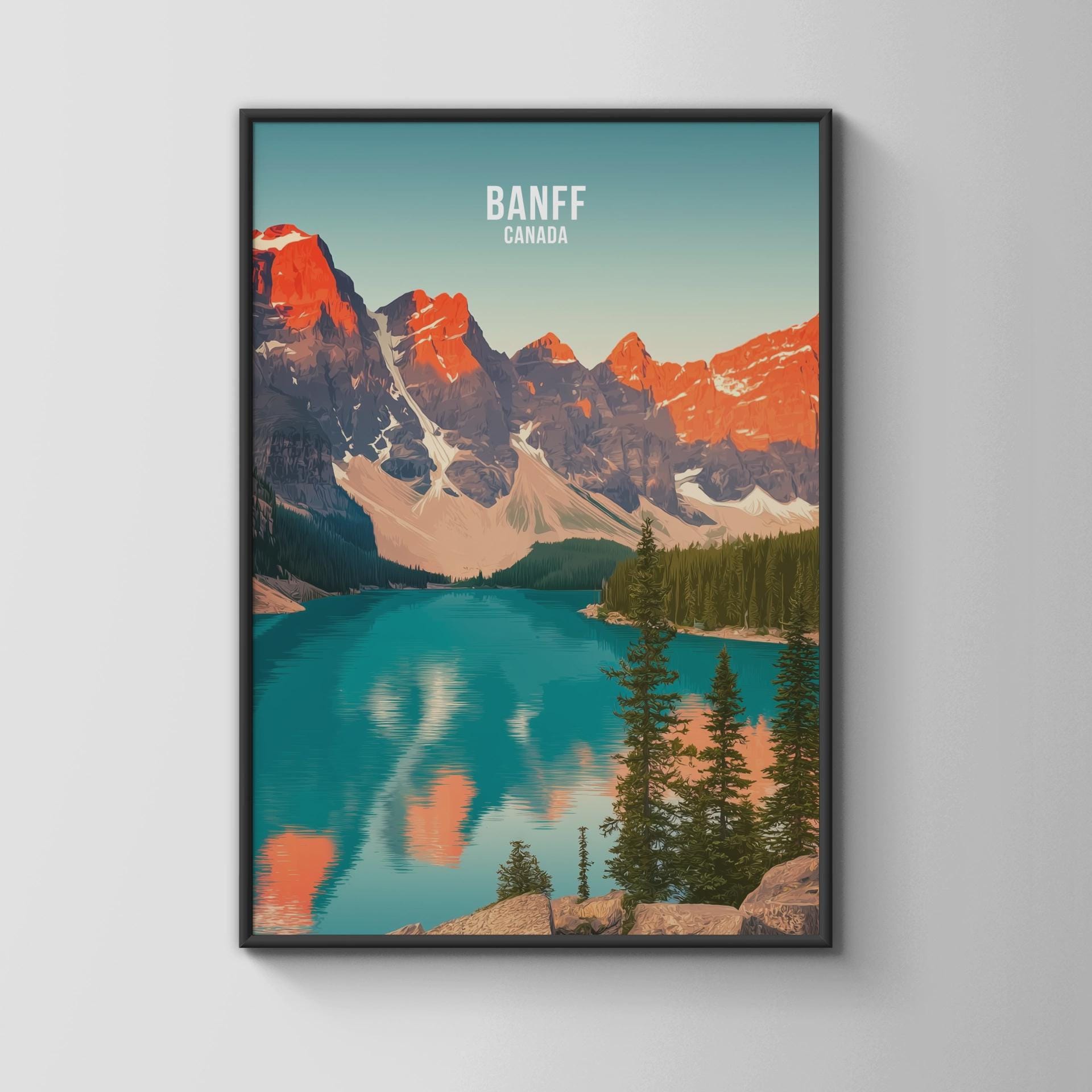 Banff Canada Landscape Poster Art Print - Travel Wall Art