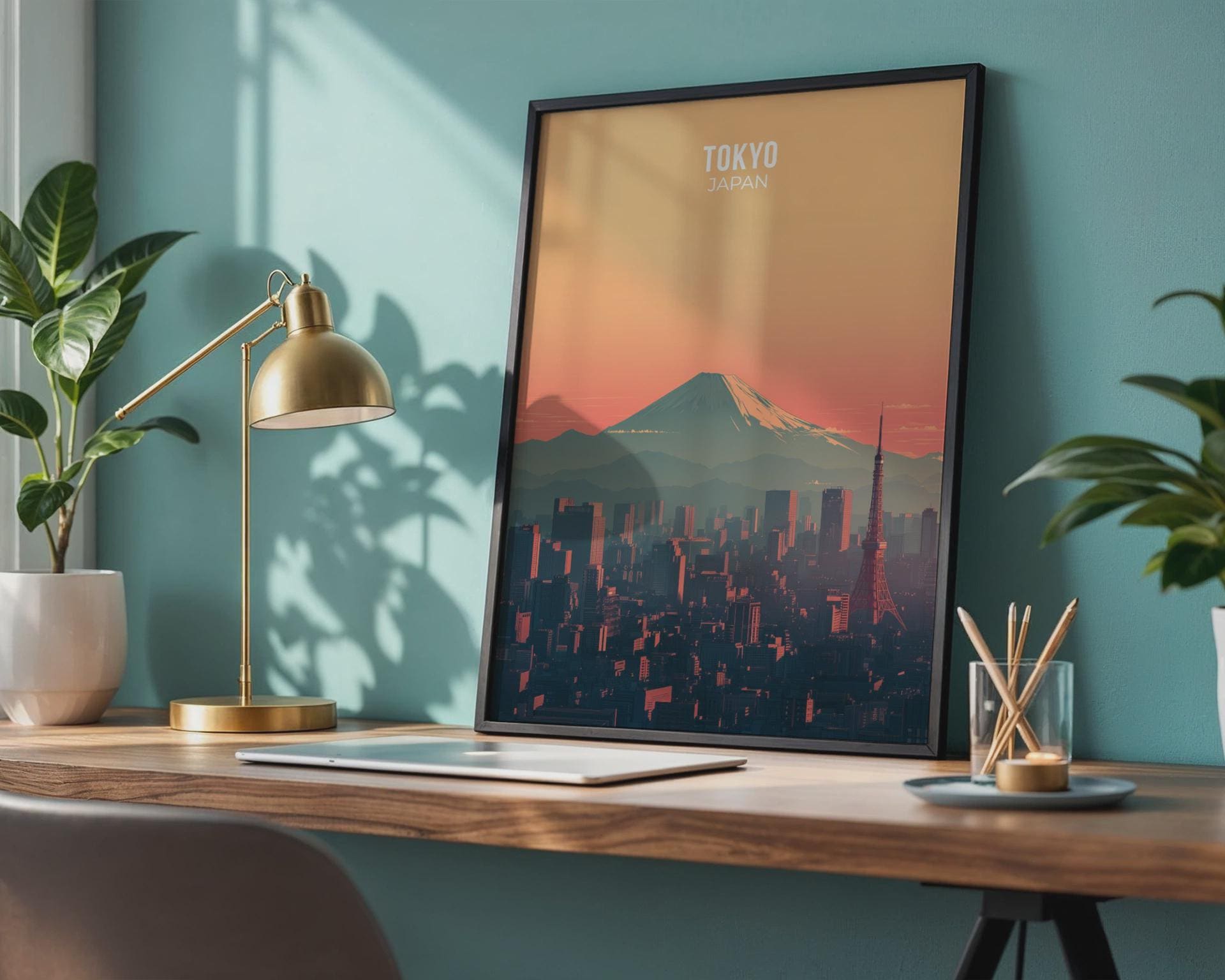 Tokyo Japan Print Mountain Fuji Cityscape Wall Art - Travel Wall Art