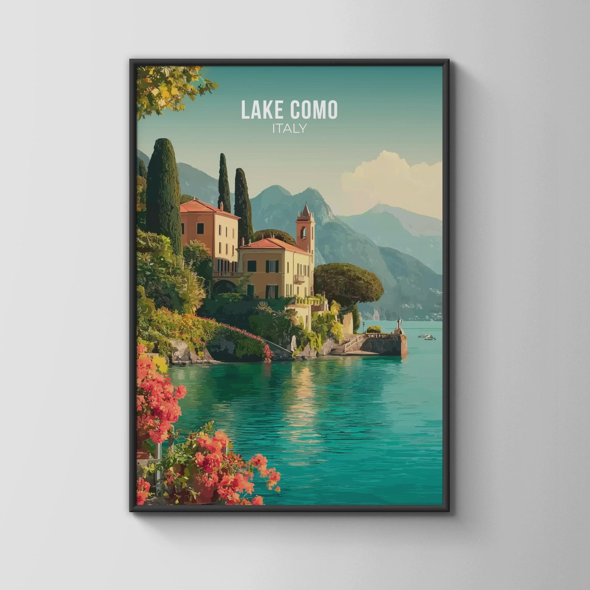 Lake Como Italy Poster Art Print - Travel Wall Art