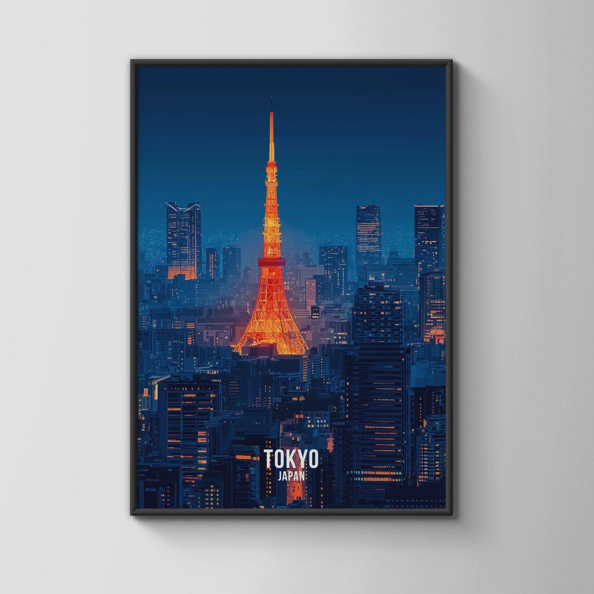 Tokyo Tower Poster Cityscape Print Wall Art Japan - Travel Wall Art