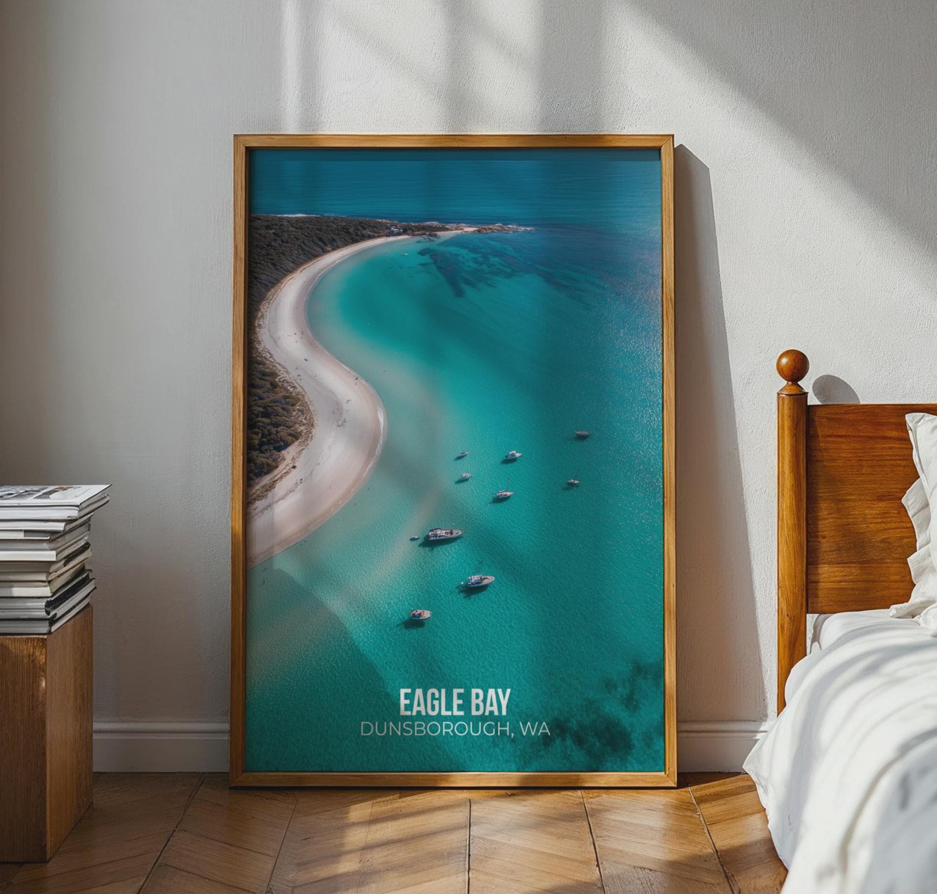 Eagle Bay Dunsborough Wall Art Poster Print Aerial View Beach Landscape - Travel Wall Art
