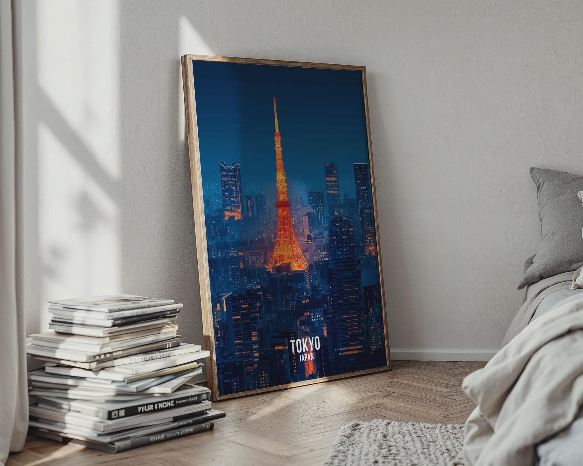 Tokyo Tower Poster Cityscape Print Wall Art Japan - Travel Wall Art