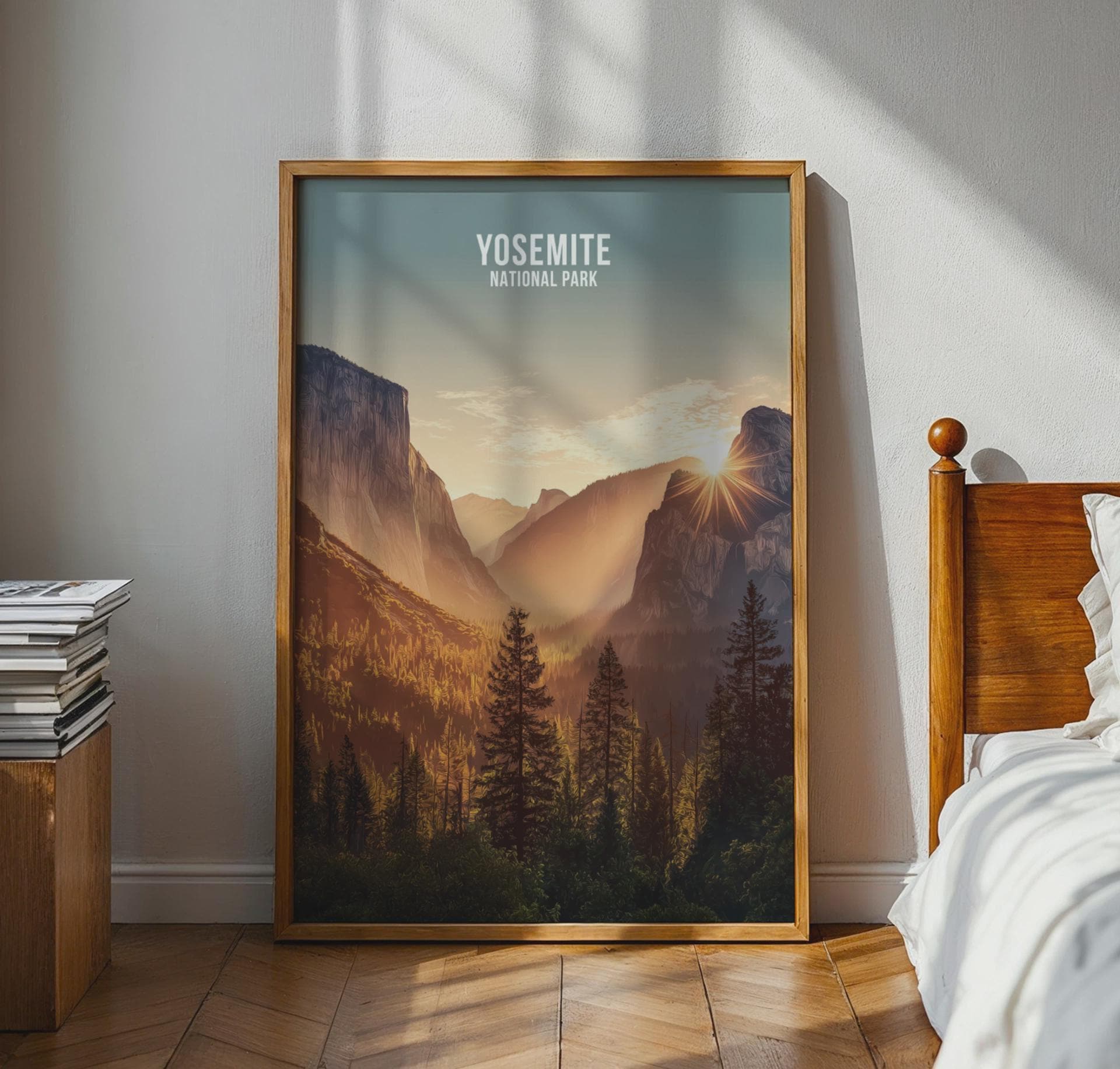Sunset Landscape Yosemite Print Wall Art National Park Art - Travel Wall Art