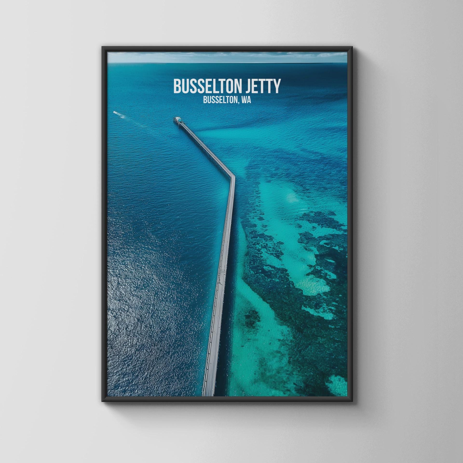 Busselton Jetty Aerial View Print - Travel Wall Art