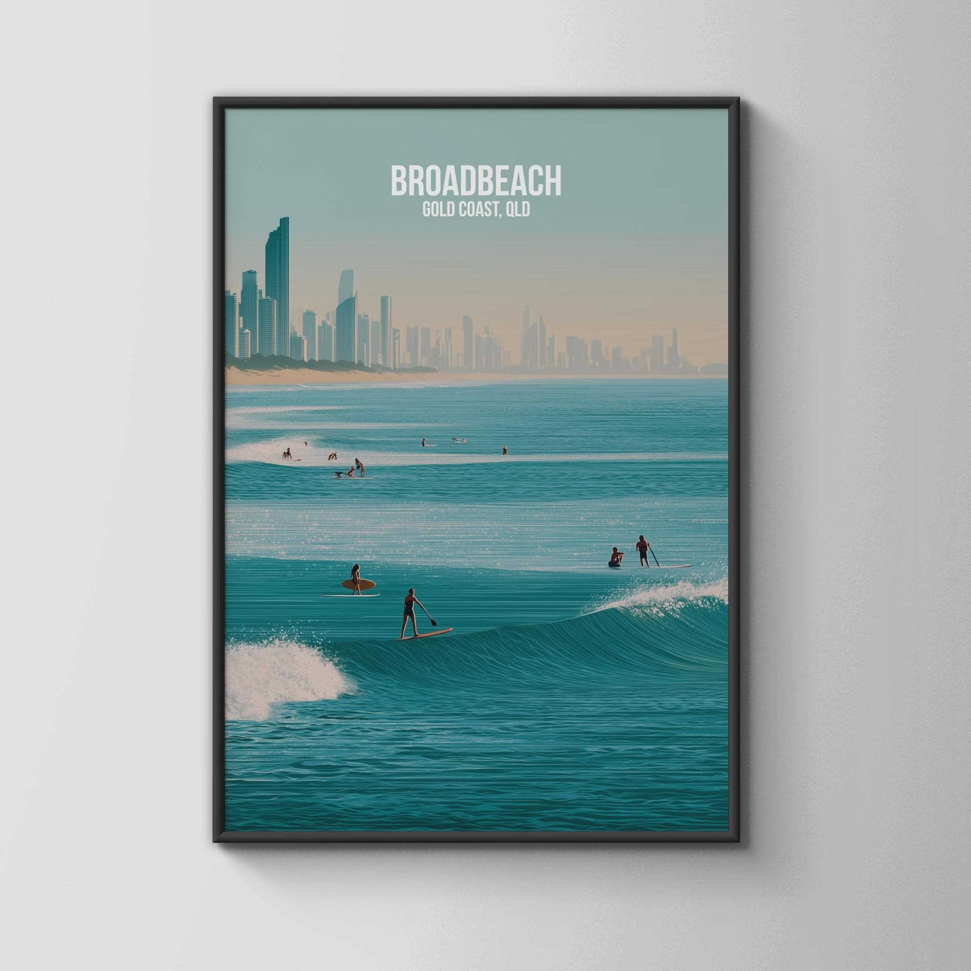 Broadbeach Art Print Gold Coast QLD Coastal Beach Wall Art - Travel Wall Art