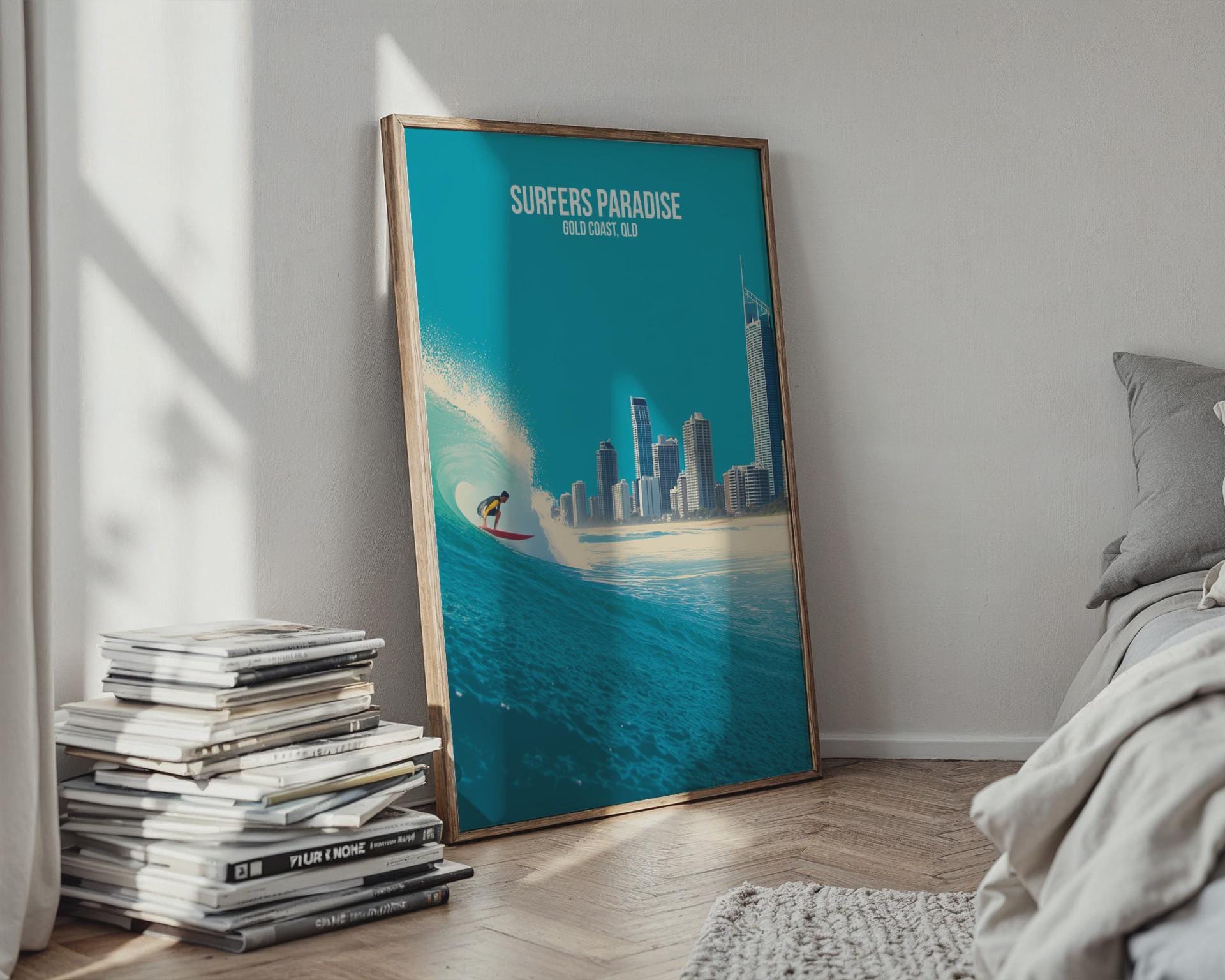 Surfers Paradise Coastal Wall Art Print - Travel Wall Art