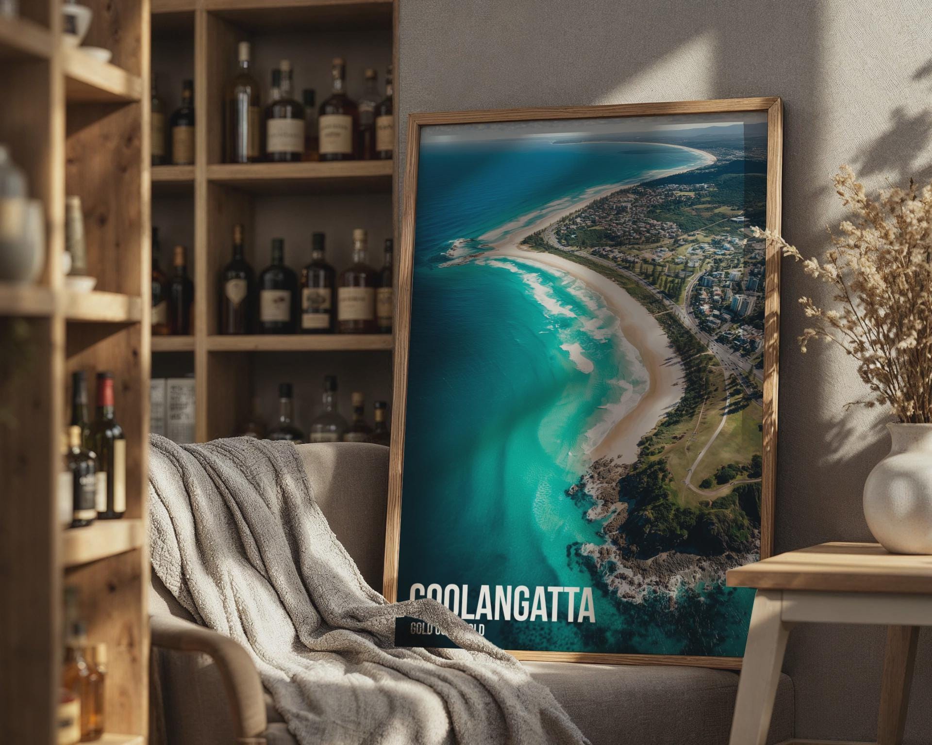 Coolangatta Aerial Print Ocean Landscape Art - Travel Wall Art