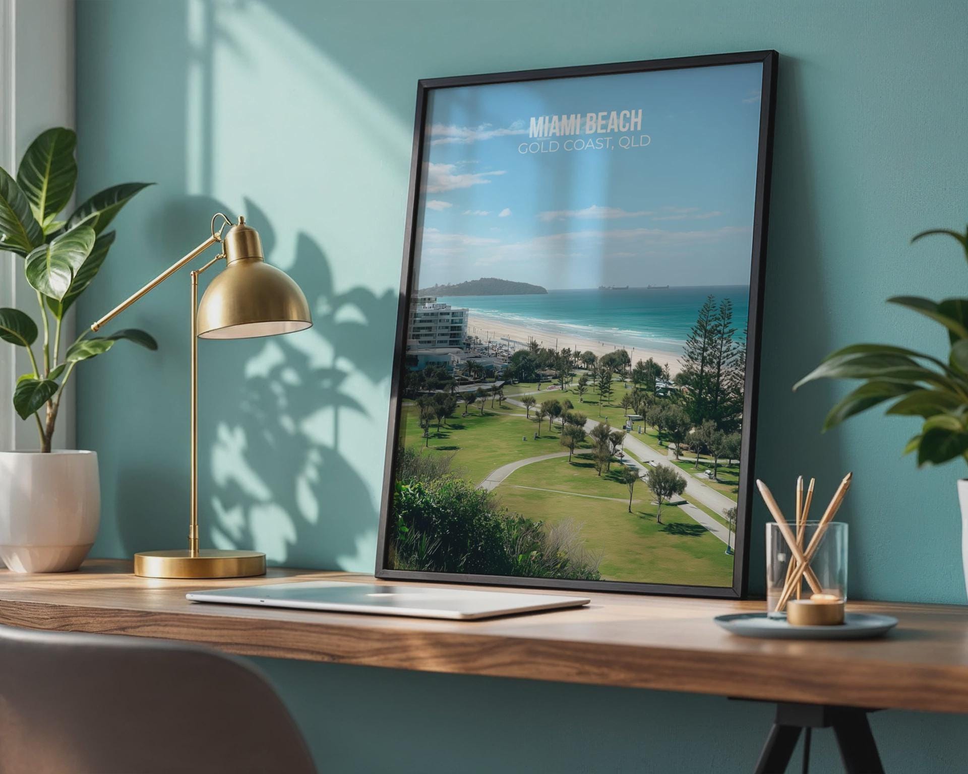 Miami Beach Gold Coast Poster Wall Art Print - Travel Wall Art