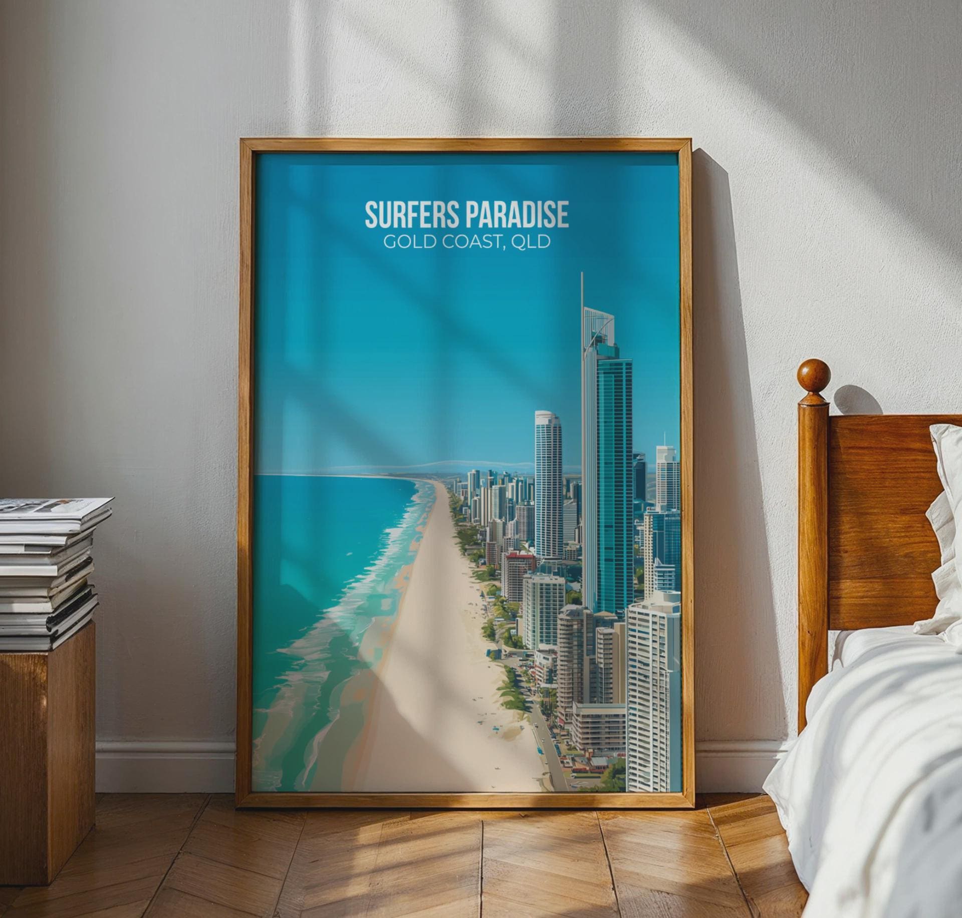 Surfers Paradise Wall Art Gold Coast Cityscape Print - Travel Wall Art