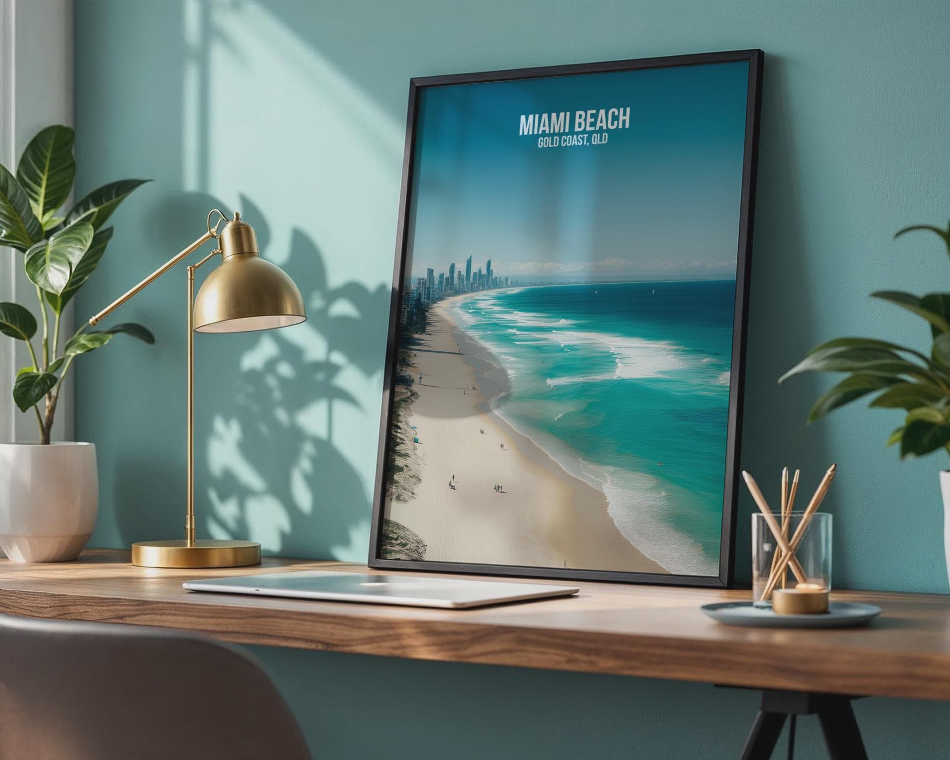 Miami Beach Gold Coast Poster Wall Art - Travel Wall Art